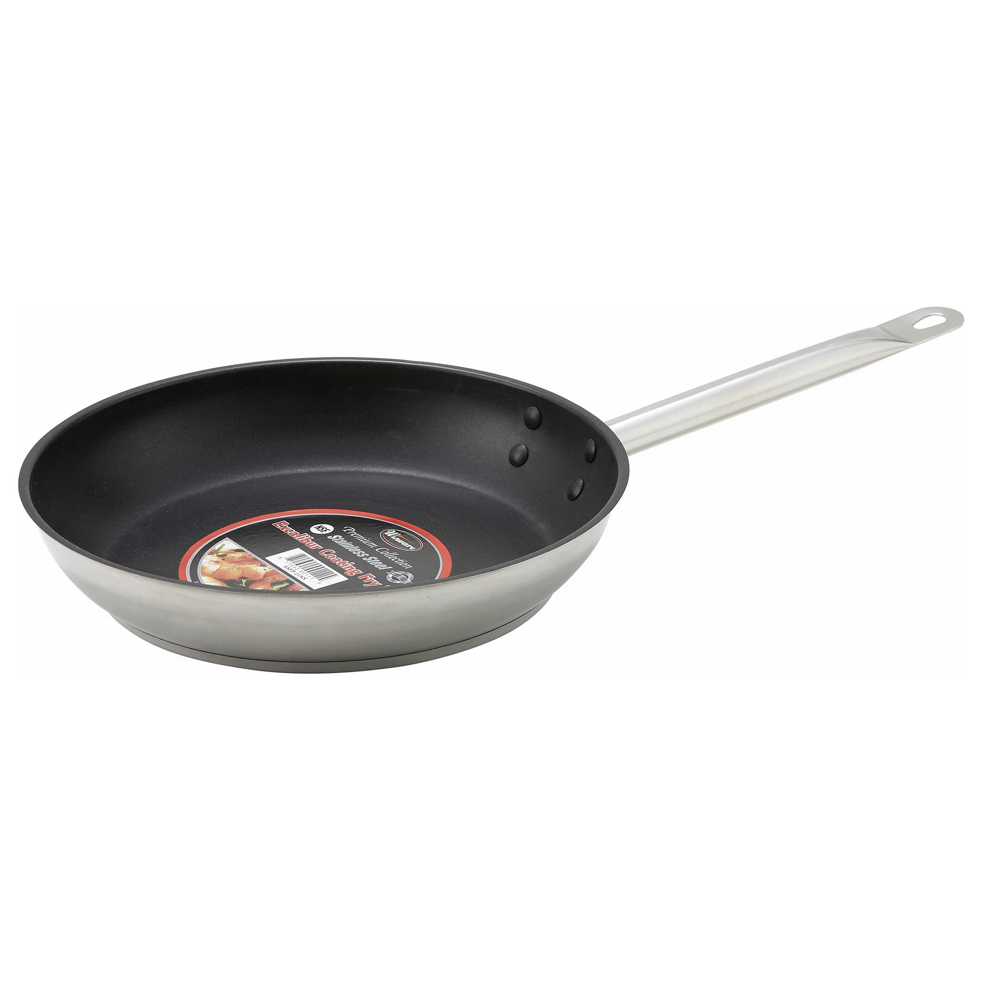 Winco SSFP-11NS 11 Inch Fry Pan Riveted Handle Non-Stick Aluminum Core Stainless Steel - Image 3