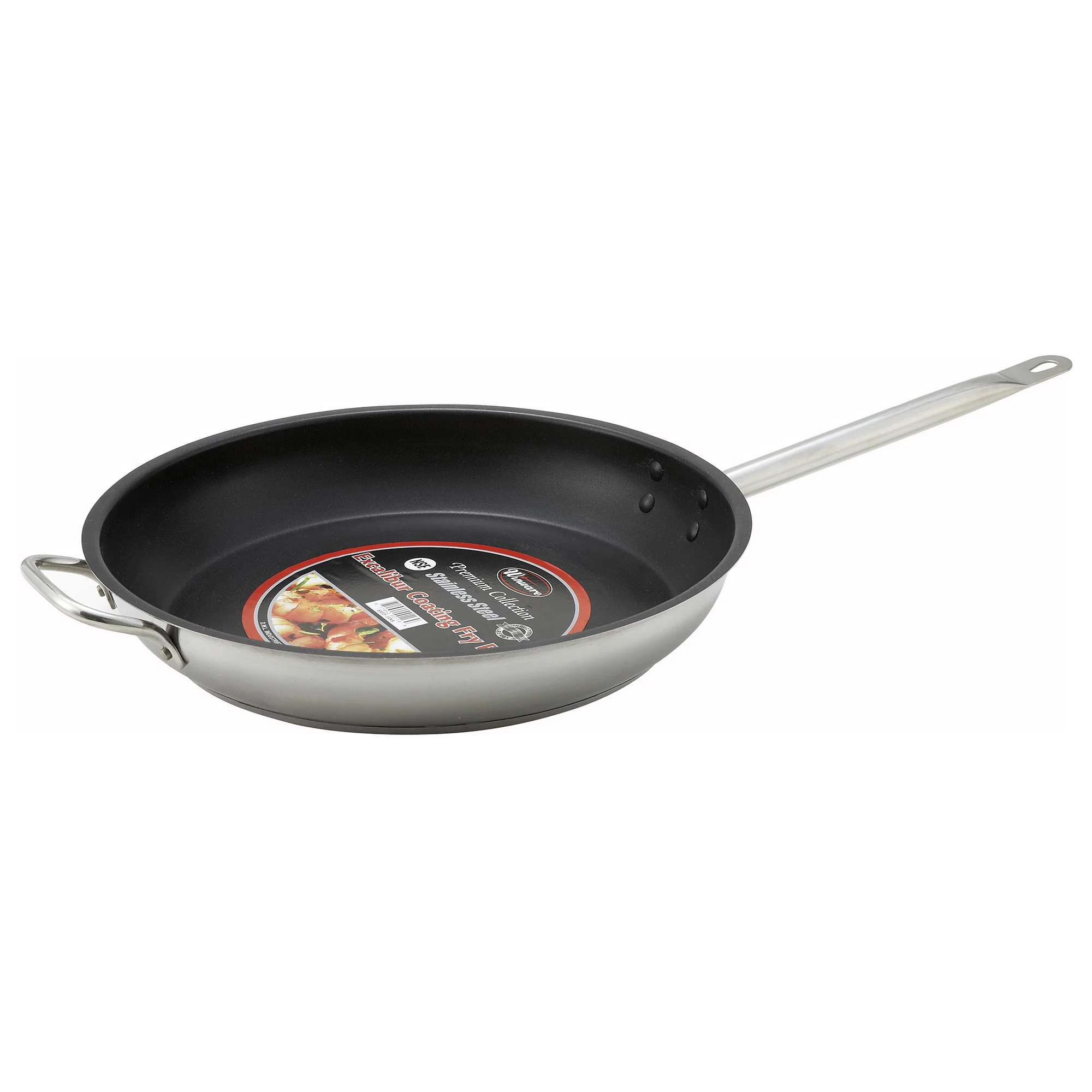 Winco SSFP-12NS 12-1/2 Inch Fry Pan Non-stick Tri-ply Stainless Steel - Image 3