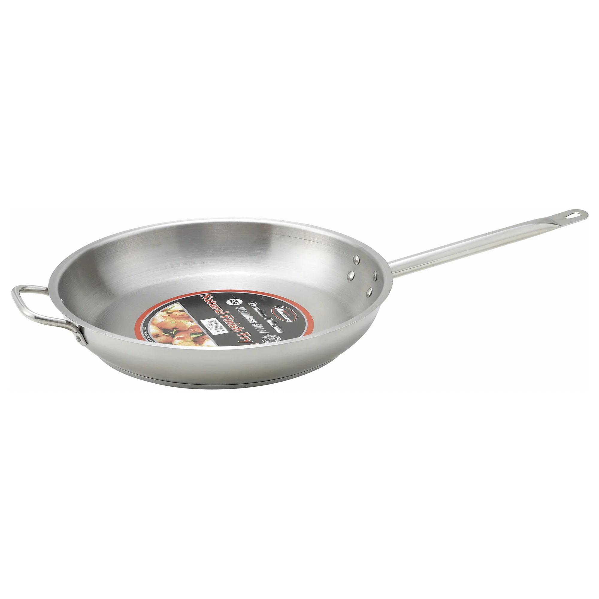 Winco SSFP-14 14-1/4 Inch Premium Fry Pan Riveted Handles Aluminum Core - Image 2