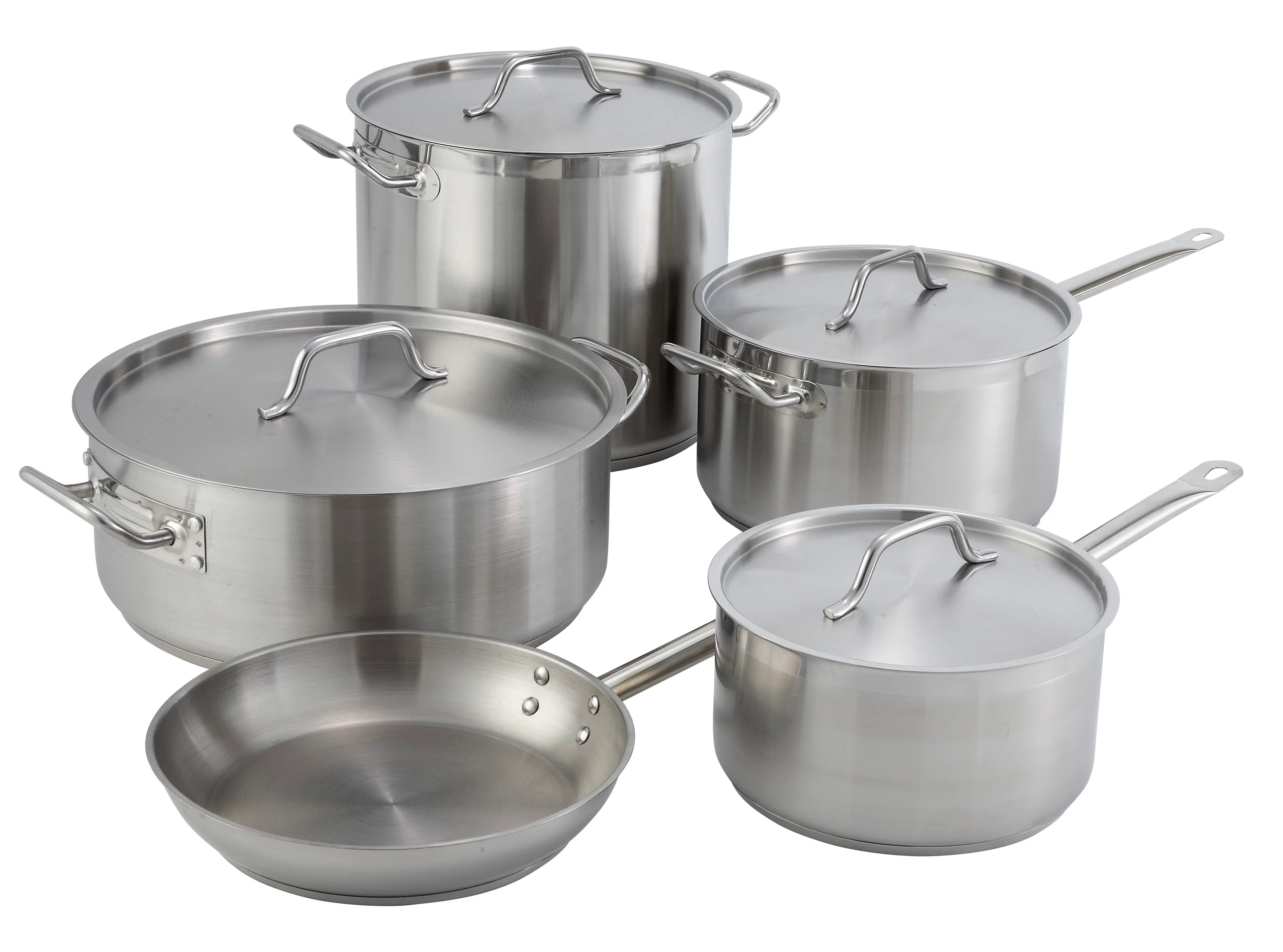 Winco SSSP-10 10 Quart Sauce Pan with Cover Stainless Steel Induction Ready - Image 3