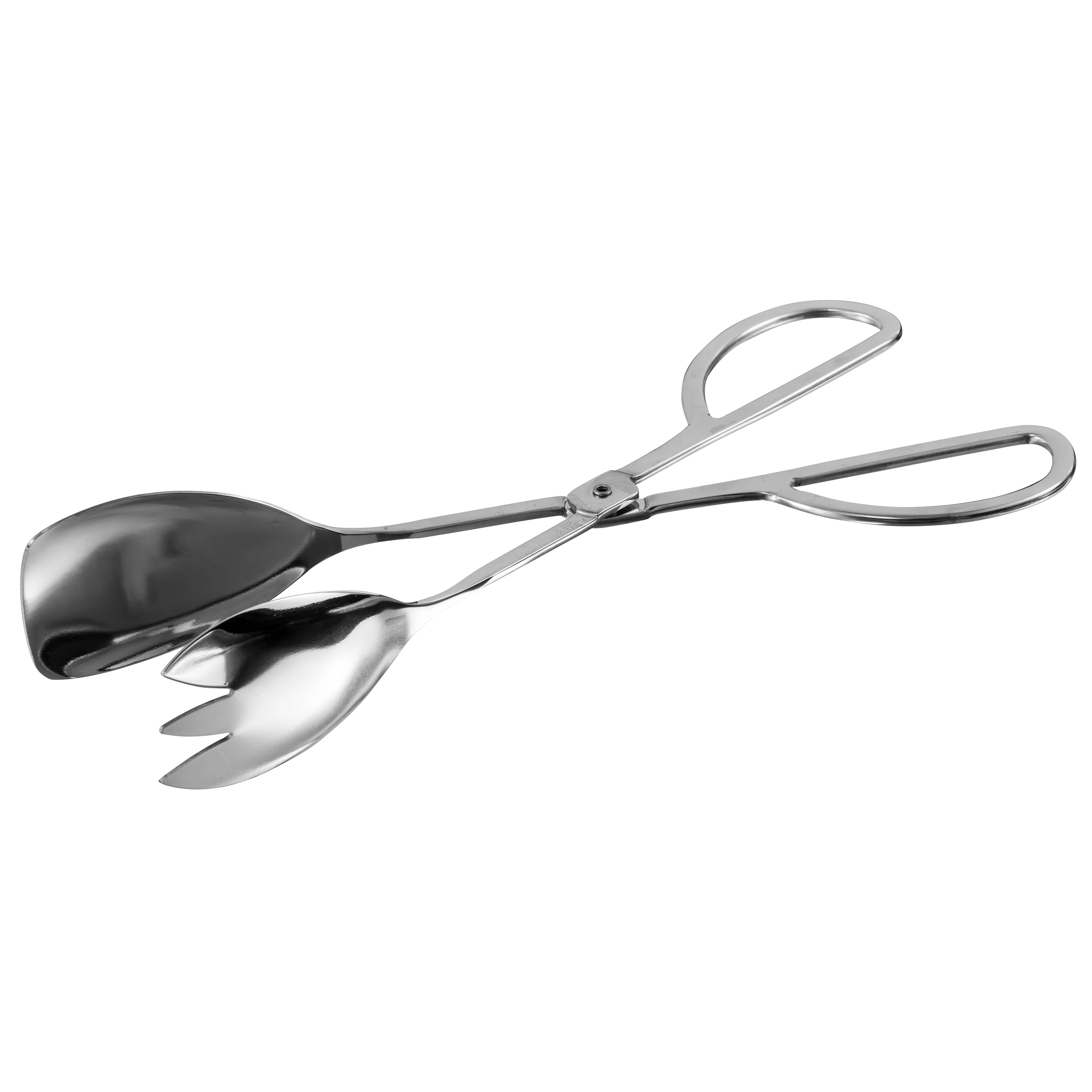 Winco ST-105SF 10-1/2 Inch Stainless Steel Salad Tongs Scissor Mirror Finish - Image 2