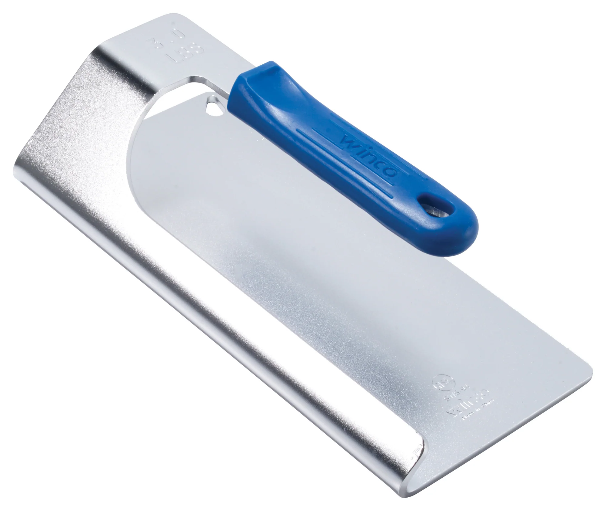 Winco SWS-94 3 lbs Steak Weight 9-3/4 Inch with Blue Silicon Handle Stainless Steel - Image 2