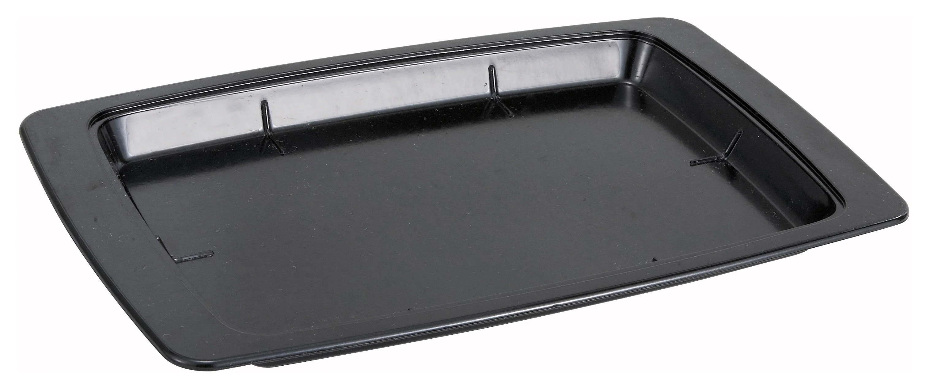 Winco SWU-11B 11 Inch Oblong Underliner for Sizzling Platter Black Plastic - Image 2