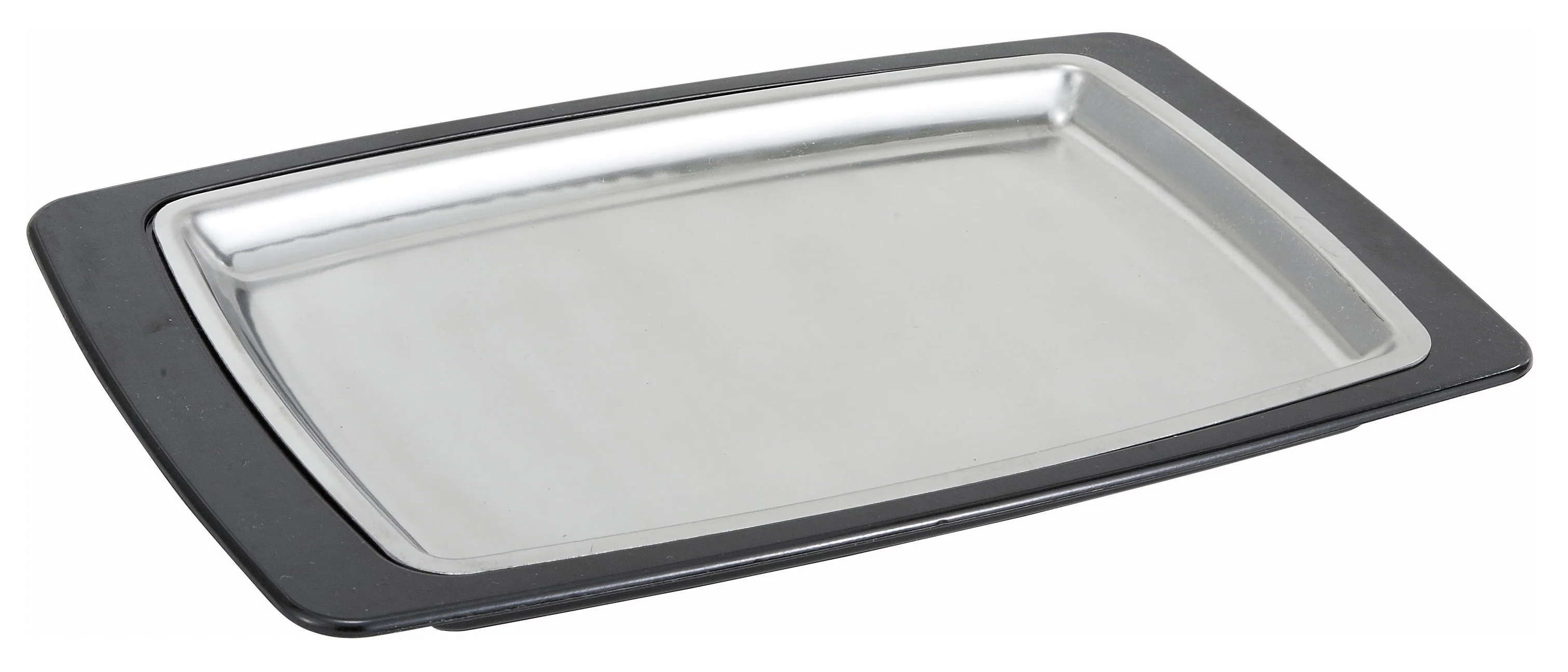 Winco SWU-11B 11 Inch Oblong Underliner for Sizzling Platter Black Plastic - Image 3