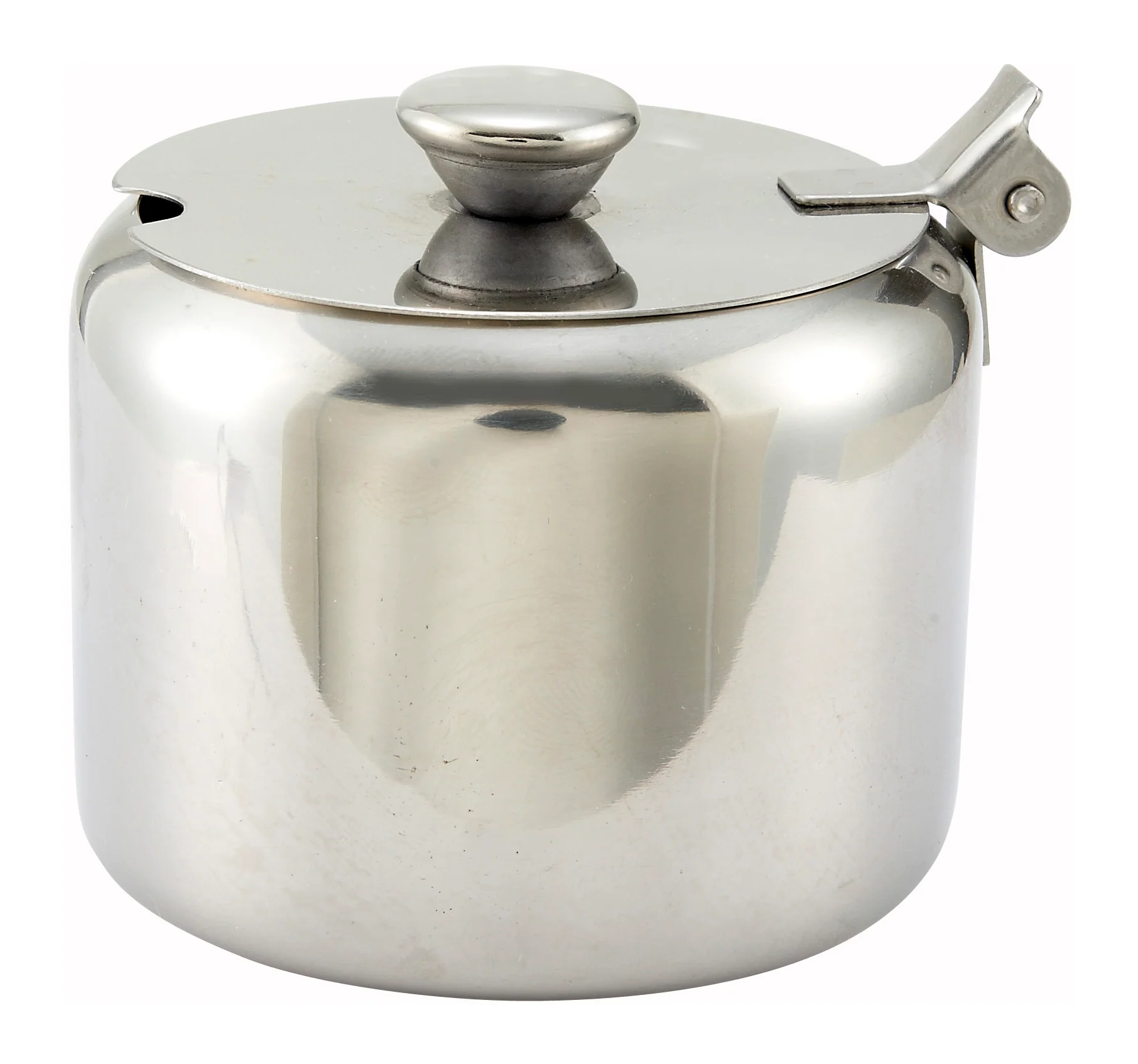Winco T-710 10 Oz Sugar Can with Cover Slotted Hinged Lid Stainless Steel - Image 2