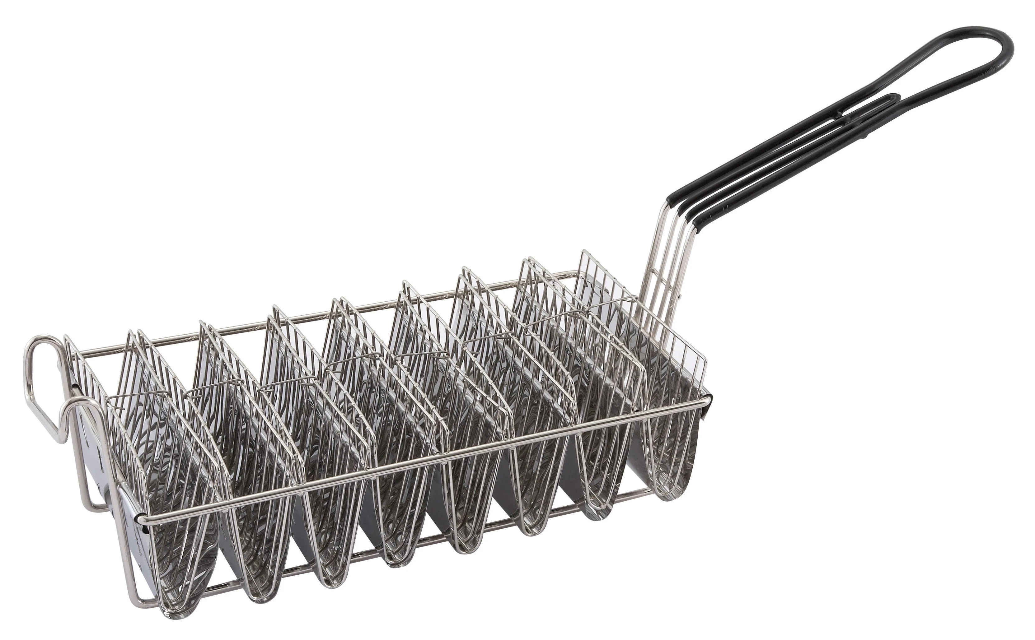 Winco TB-8 Taco Basket Holds 8 6-Inch Shells Rectangular Nickel Plated - Image 2