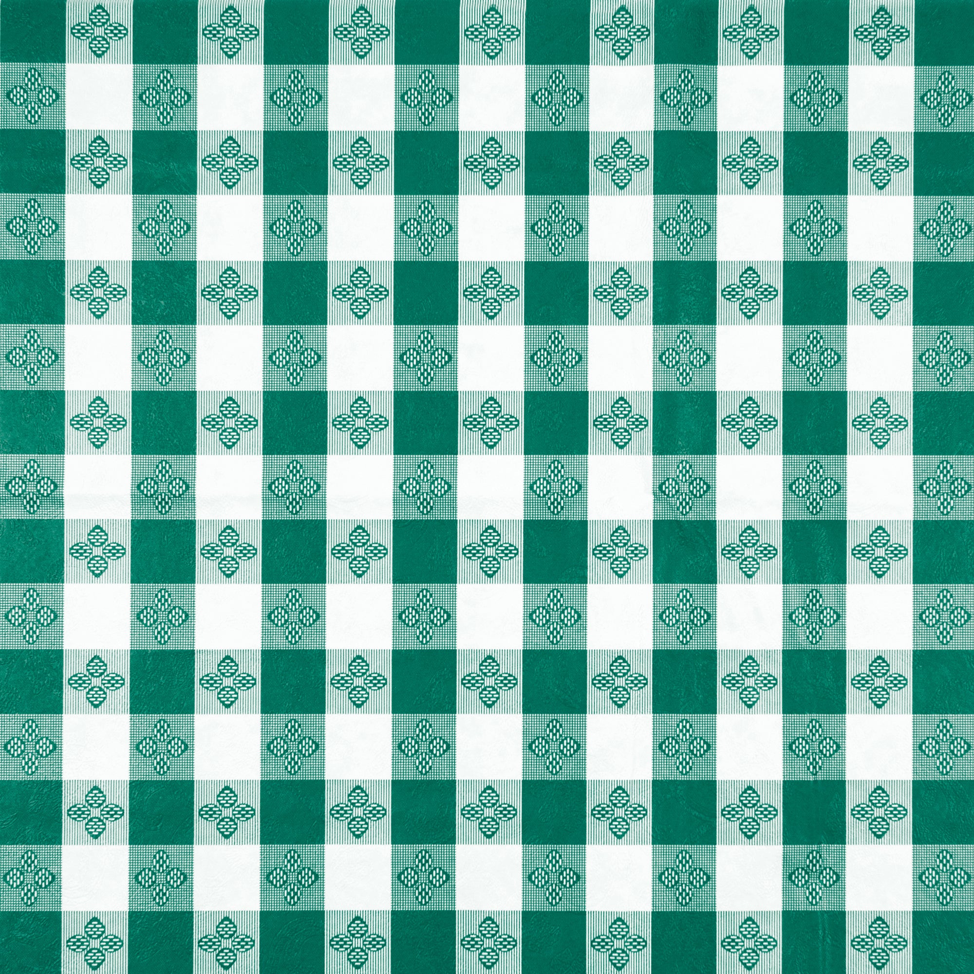 Winco TBCO-90G 90 Inch Rectangular Table Cloth PVC Cotton Green Checkerboard