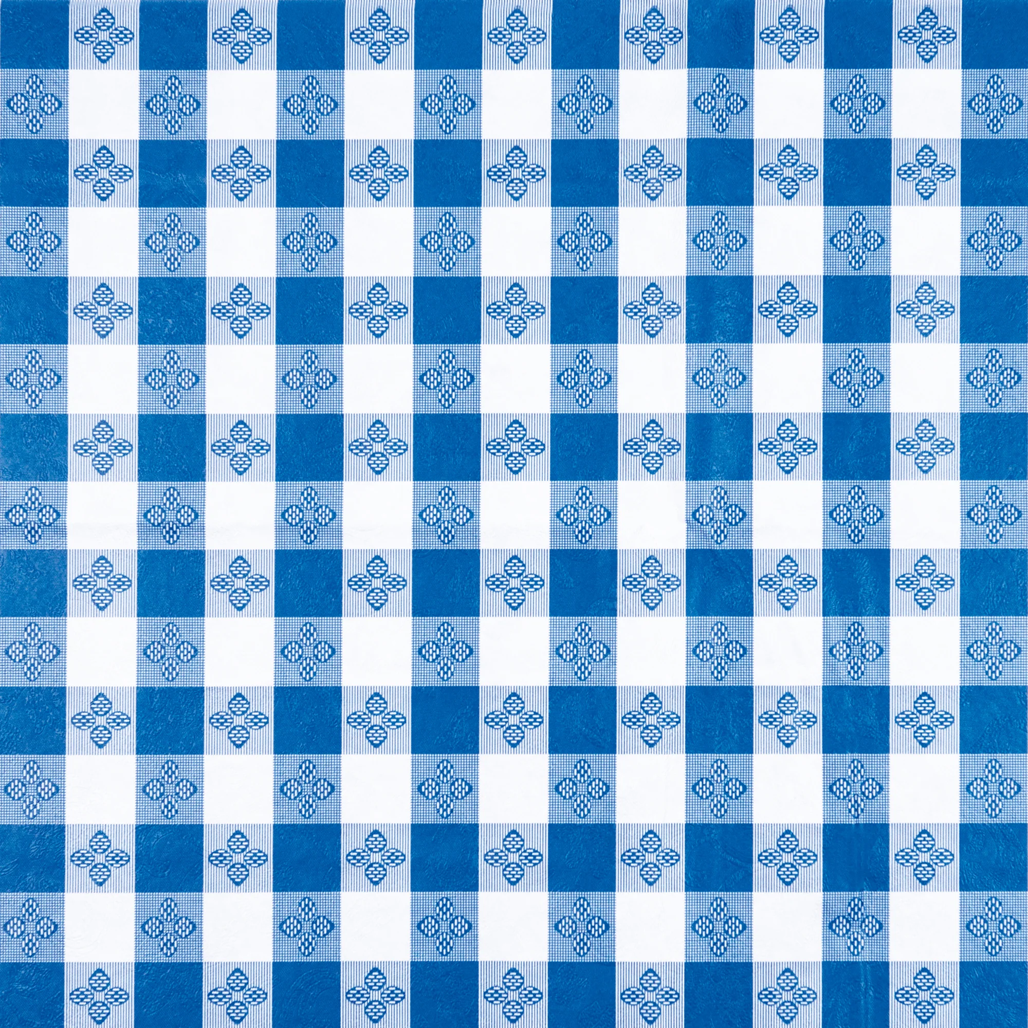 Winco TBCS-52B 52 Inch Square Table Cloth Pvc Cotton Blue Checkerboard - Image 2