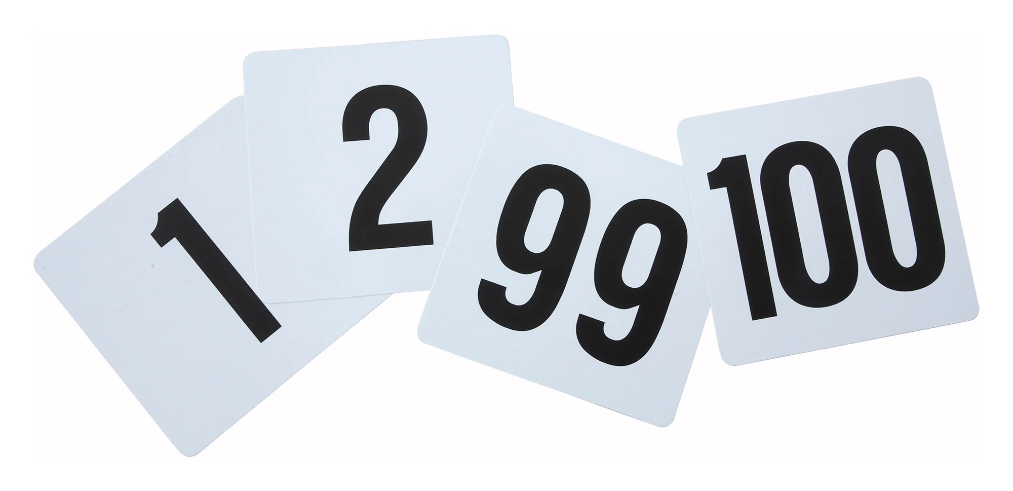 Winco TBN-100 4 Inch Table Numbers Set Plastic with Numbers 1 to 100