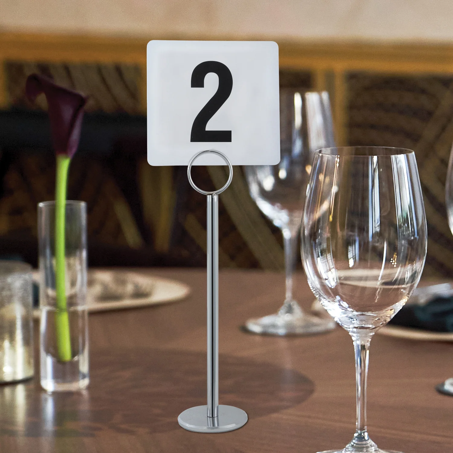 Winco TBN-25 Table Numbers Set 4 Inch Plastic Cards with Numbers 1 to 25 - Image 2
