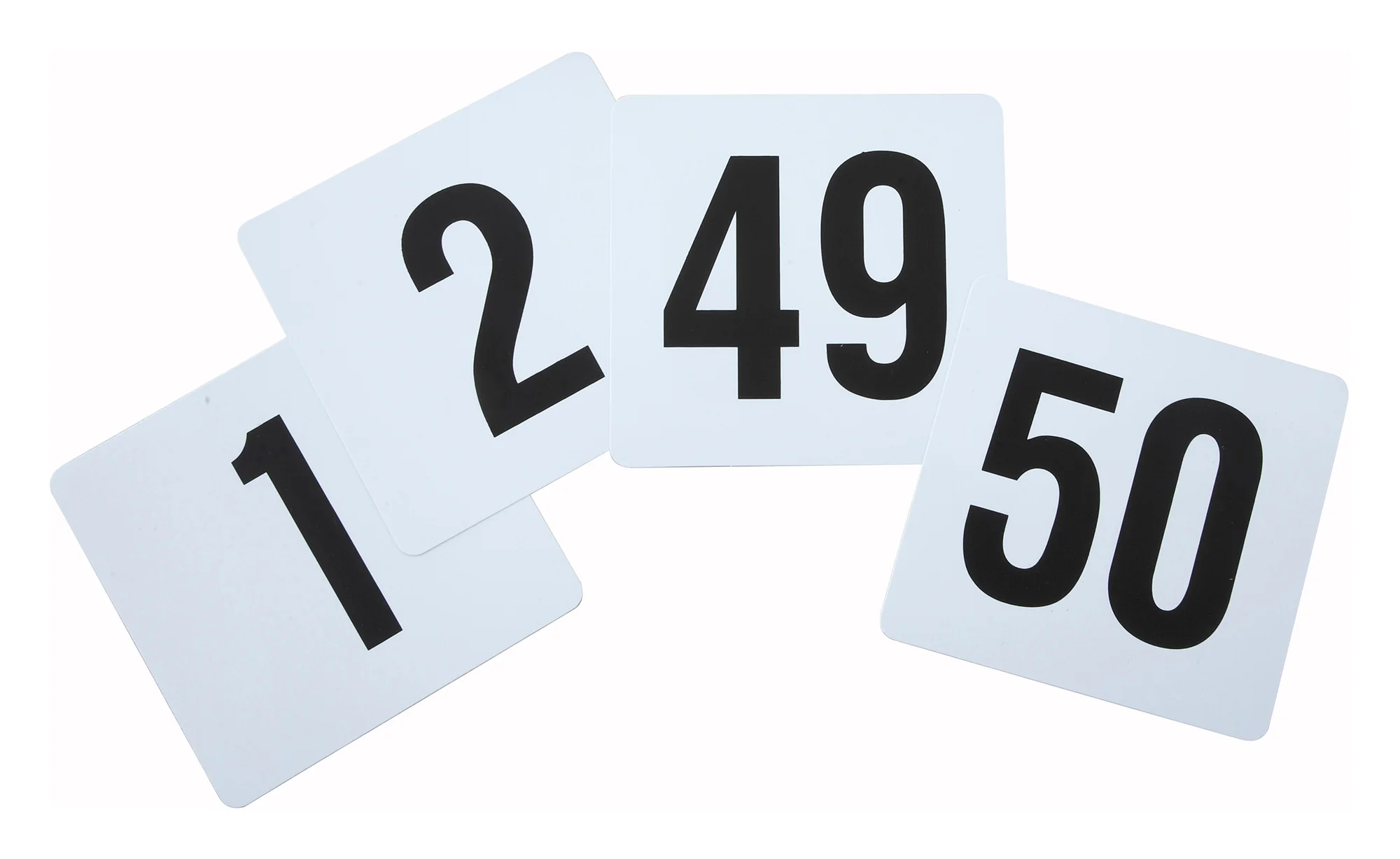 Winco TBN-50 4 Inch Plastic Table Numbers Set with Numbers 1 to 50 - Image 2