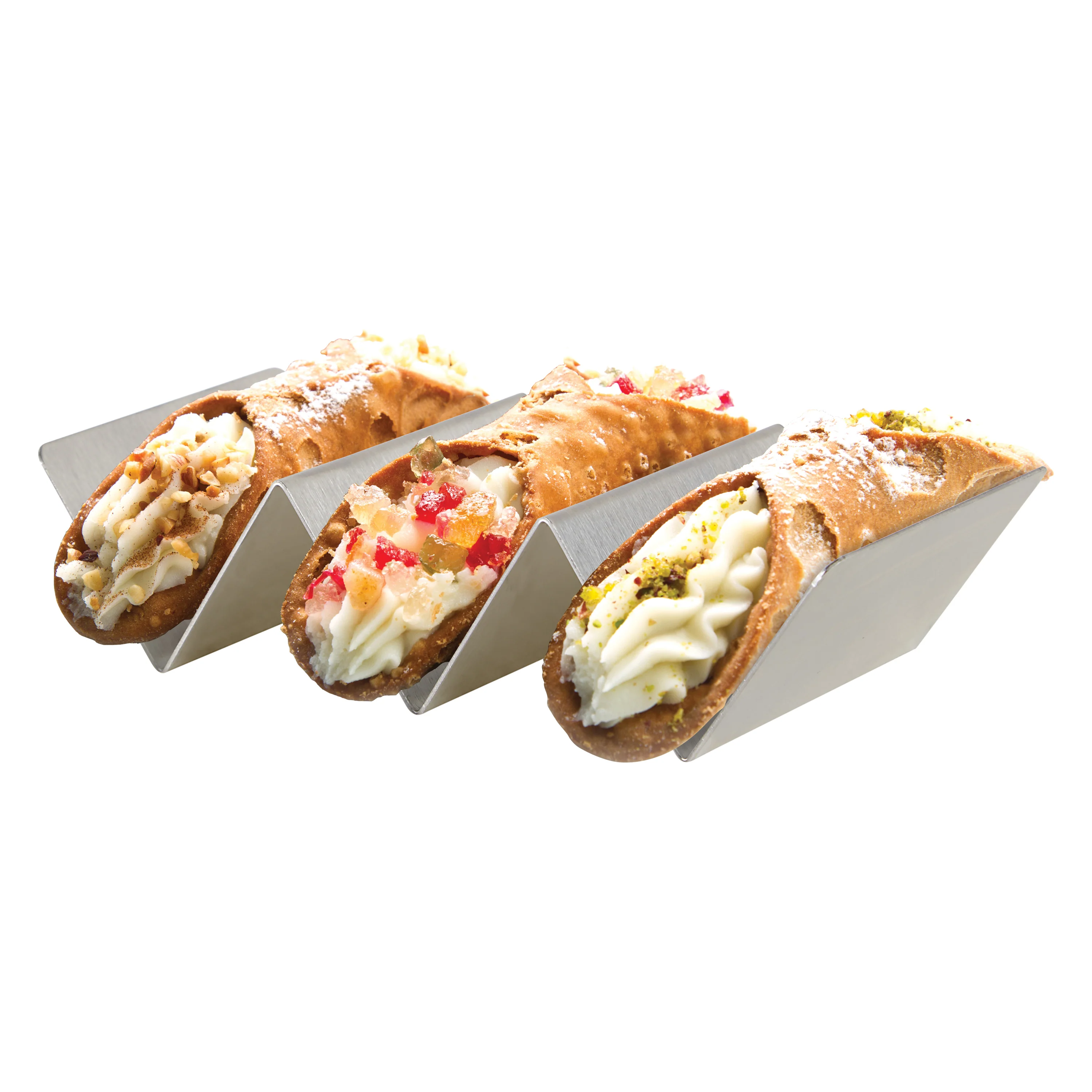 Winco TCHS-12MN 2-3/8 Inch Mini Taco Holder with Brushed Finish Stainless Steel - Image 2