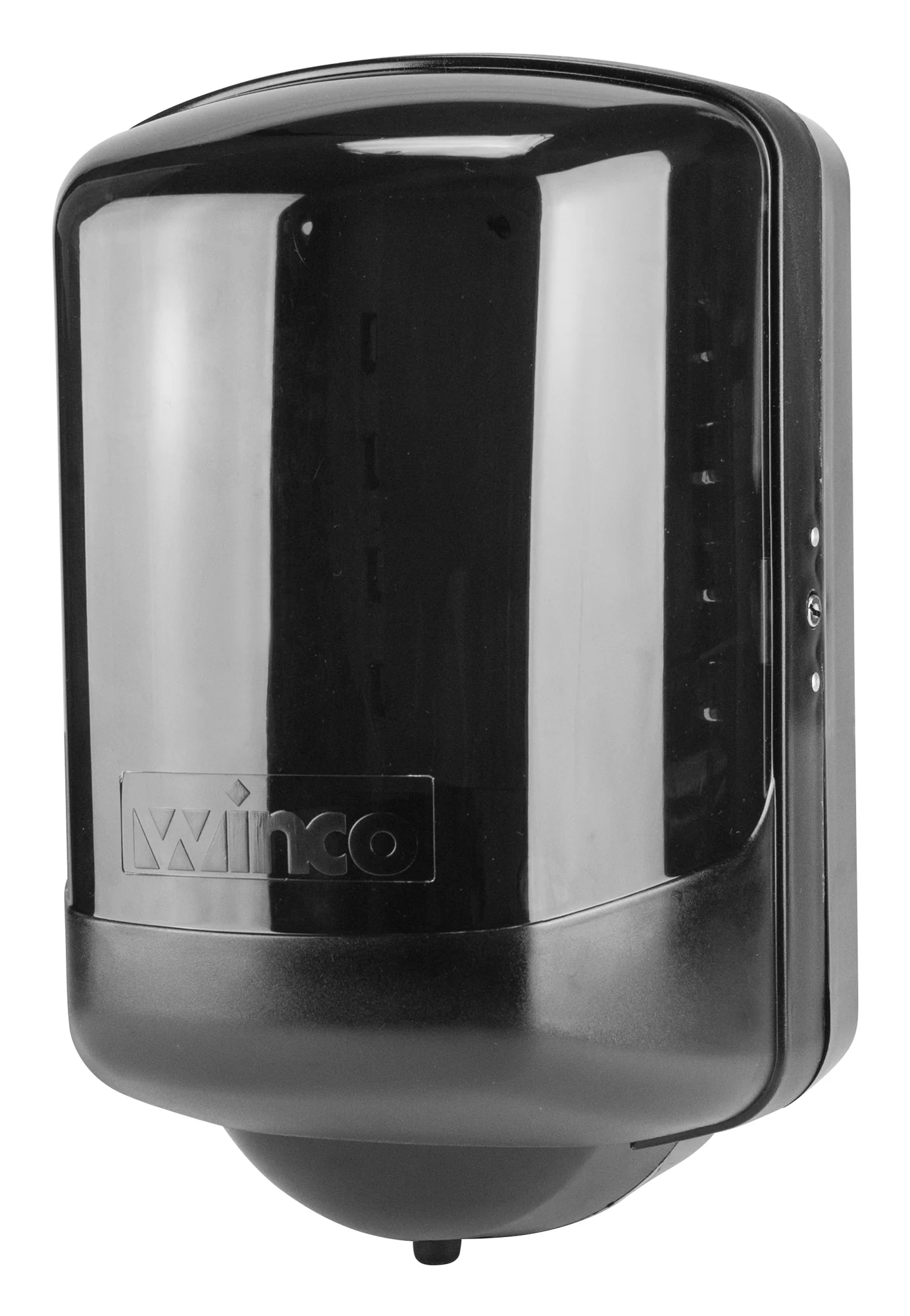 Winco TD-330 7.87 Inch Diameter Center Pull Manual Paper Towel Dispenser Plastic Black - Image 2