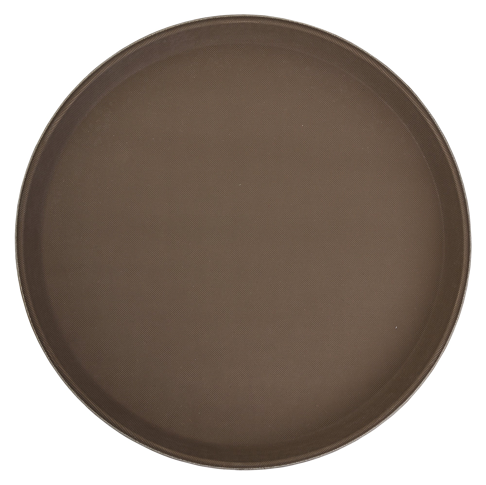 Winco TFG-11N 11 Inch Round Non-Skid Serving Tray Fiberglass Brown