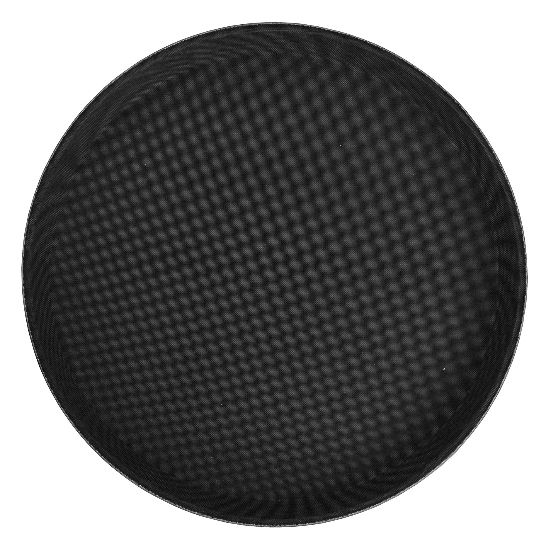 Winco TFG-16K 16 Inch Round Non-Skid Serving Tray Fiberglass Black Surface - Image 2