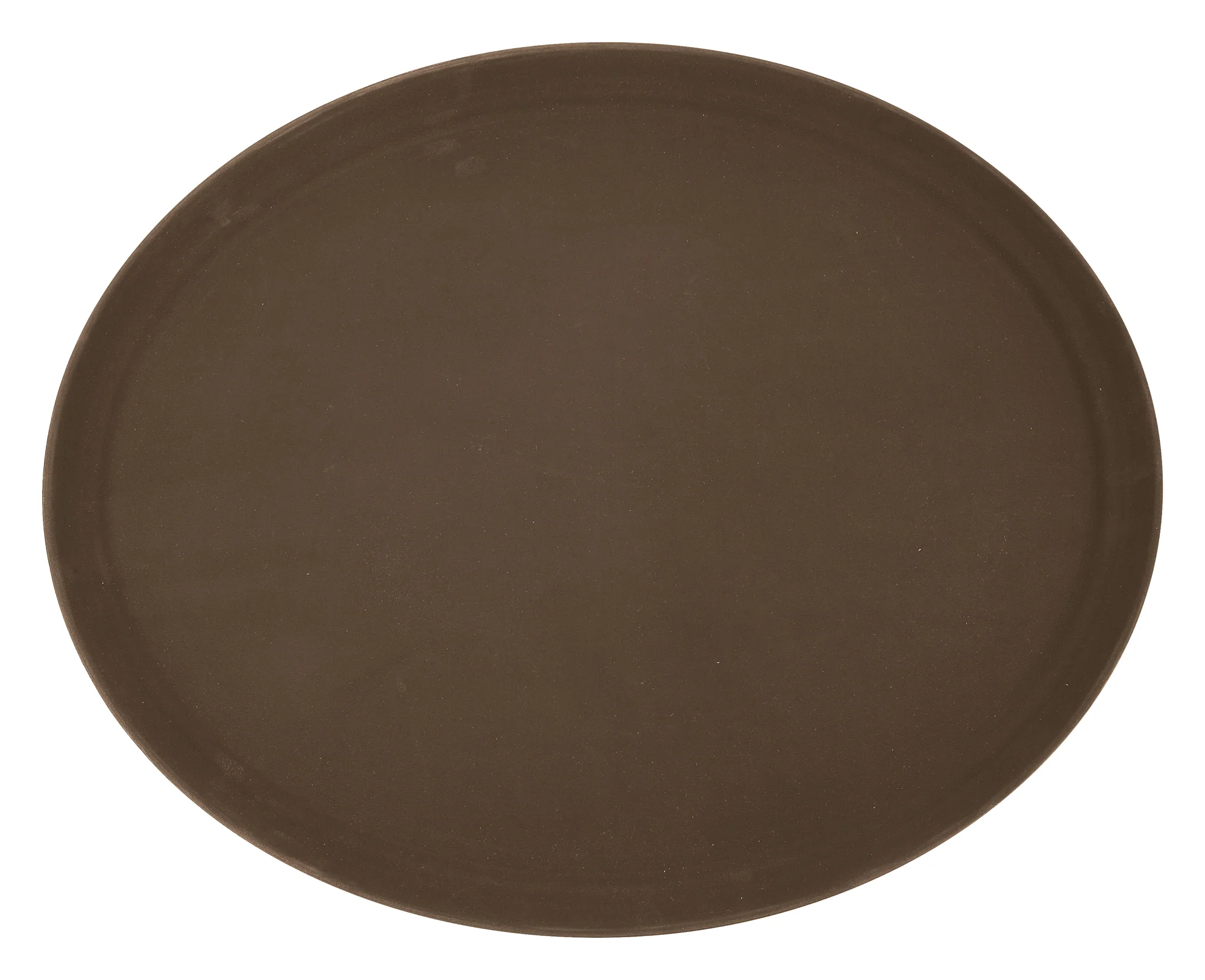 Winco TFG-2622N 26 Inch Serving Tray Non-Skid Oval Brown Fiberglass - Image 2