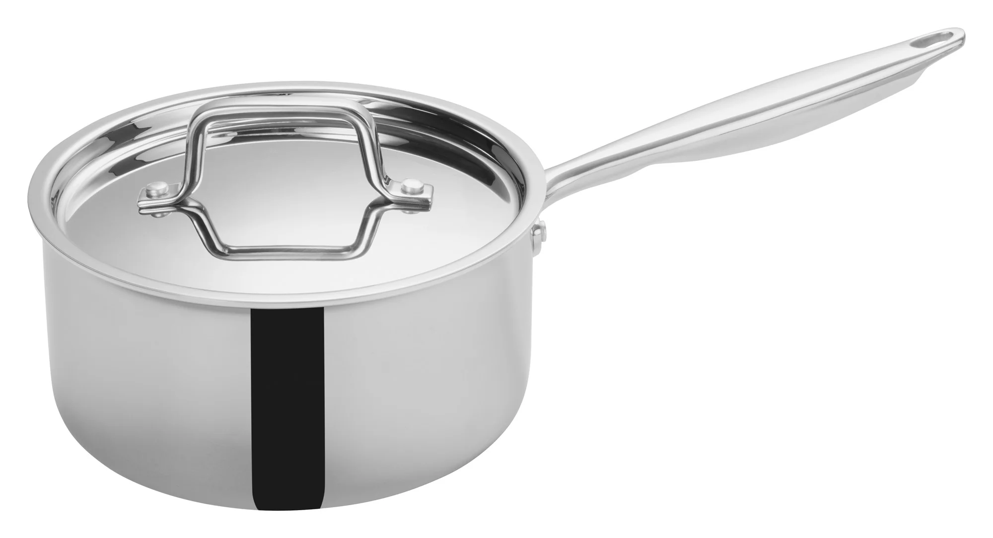 Winco TGAP-4 3-1/2 Quart Induction-Ready Sauce Pan with Cover Triply Construction - Image 2