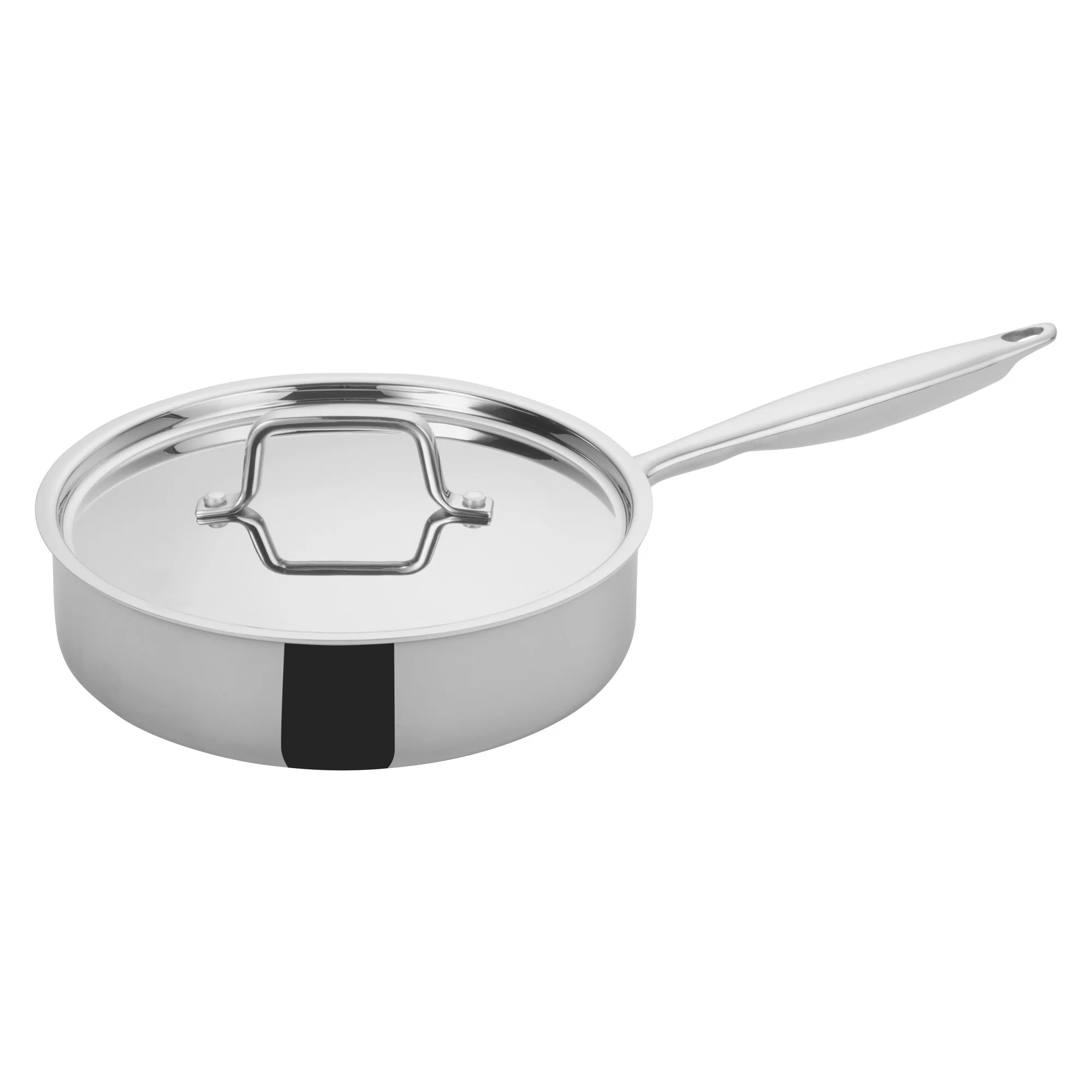 Winco TGET-3 3 Quart Induction Ready Sauté Pan with Cover Stainless Steel - Image 2