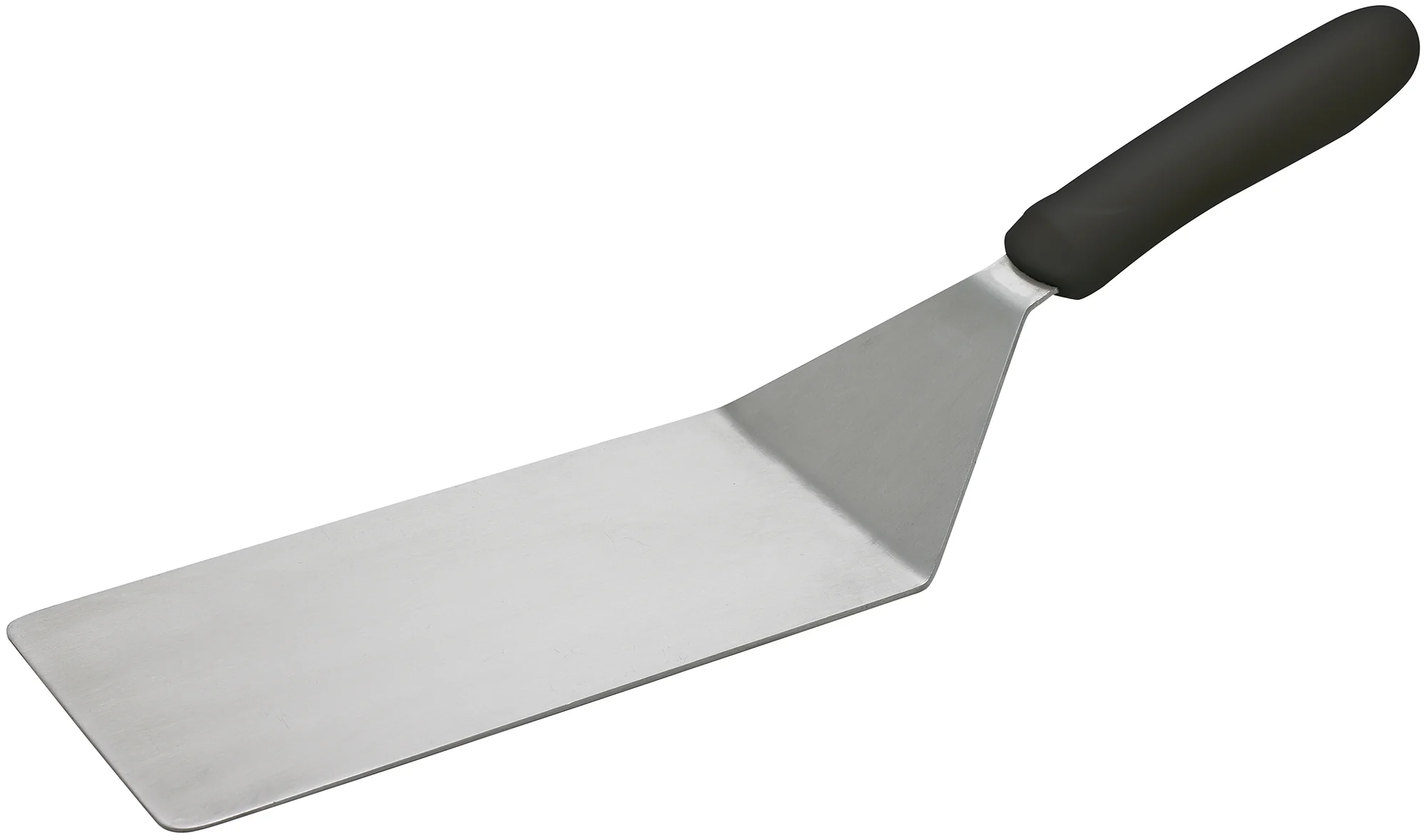 Winco TKP-42 4 Inch Stainless Steel Turner with Slip Resistant Handle Black Satin Finish - Image 3