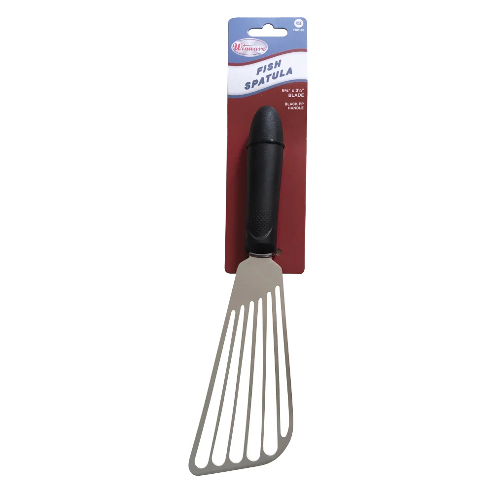 Winco TKP-60 6-3/4 Inch Stainless Steel Fish Spatula Slip Resistant Handle - Image 3