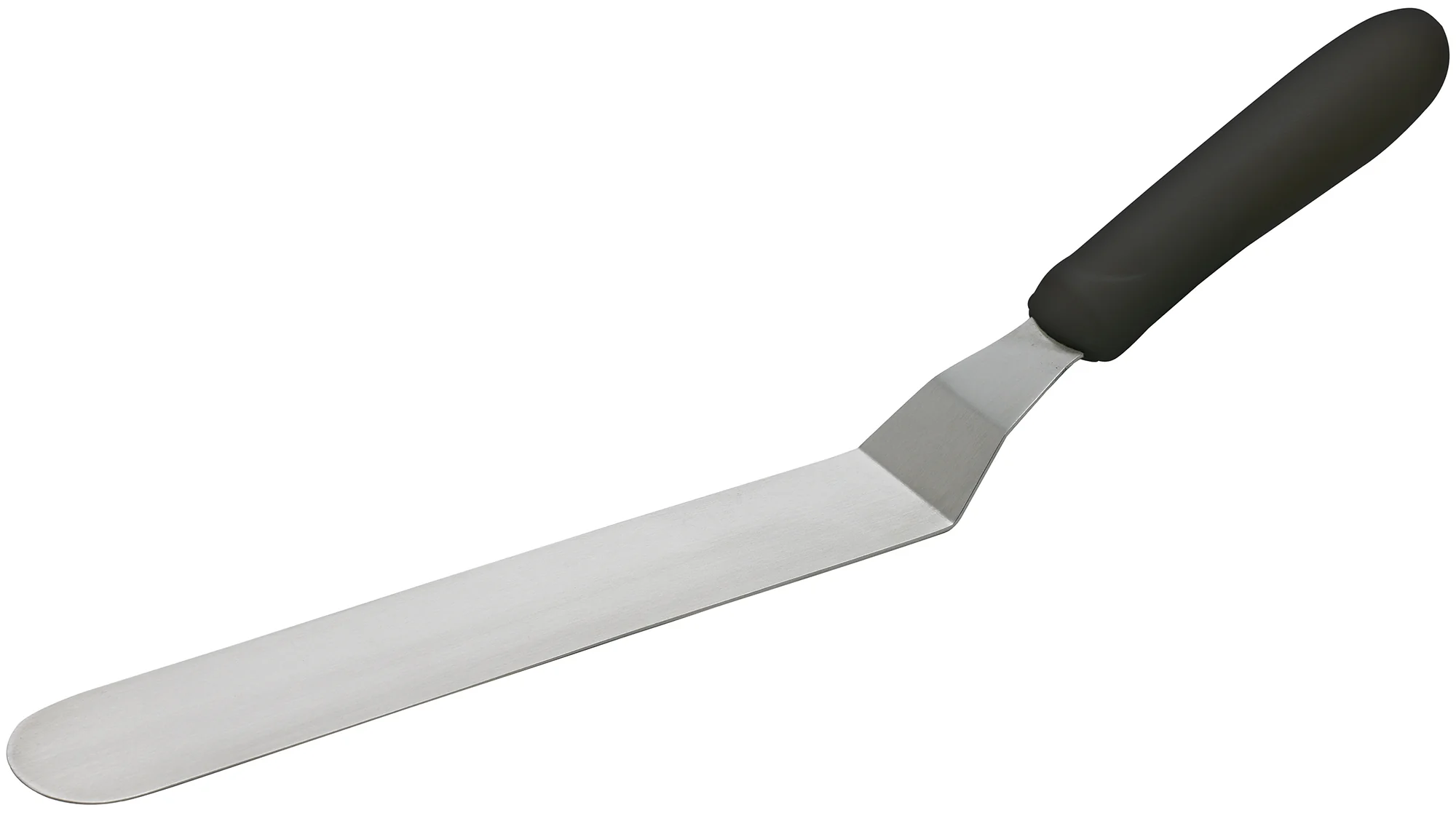 Winco TKPO-9 1-1/2 Inch Stainless Steel Offset Spatula with Polypropylene Handle Black