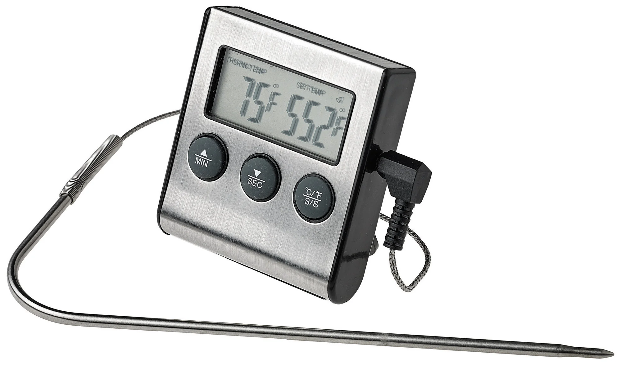 Winco TMT-DG6 Digital Roasting Thermometer -58 to 572F with 6 Inch Probe and Timer - Image 2