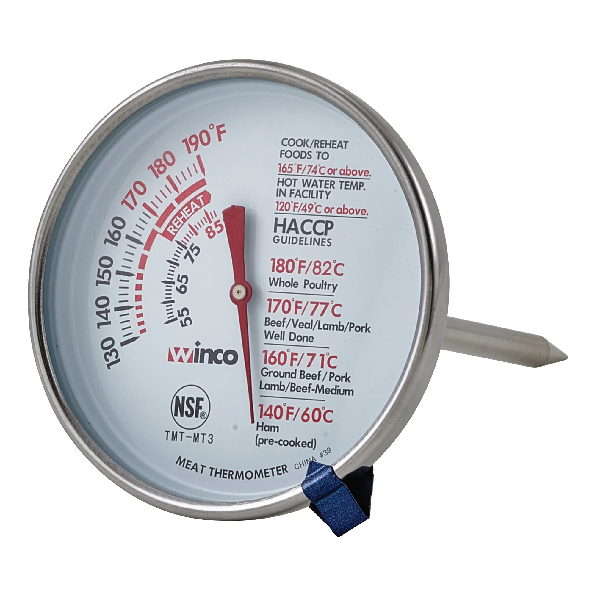 Winco TMT-MT3 3 Inch Dial Meat Thermometer with 5 Inch Probe - Image 2