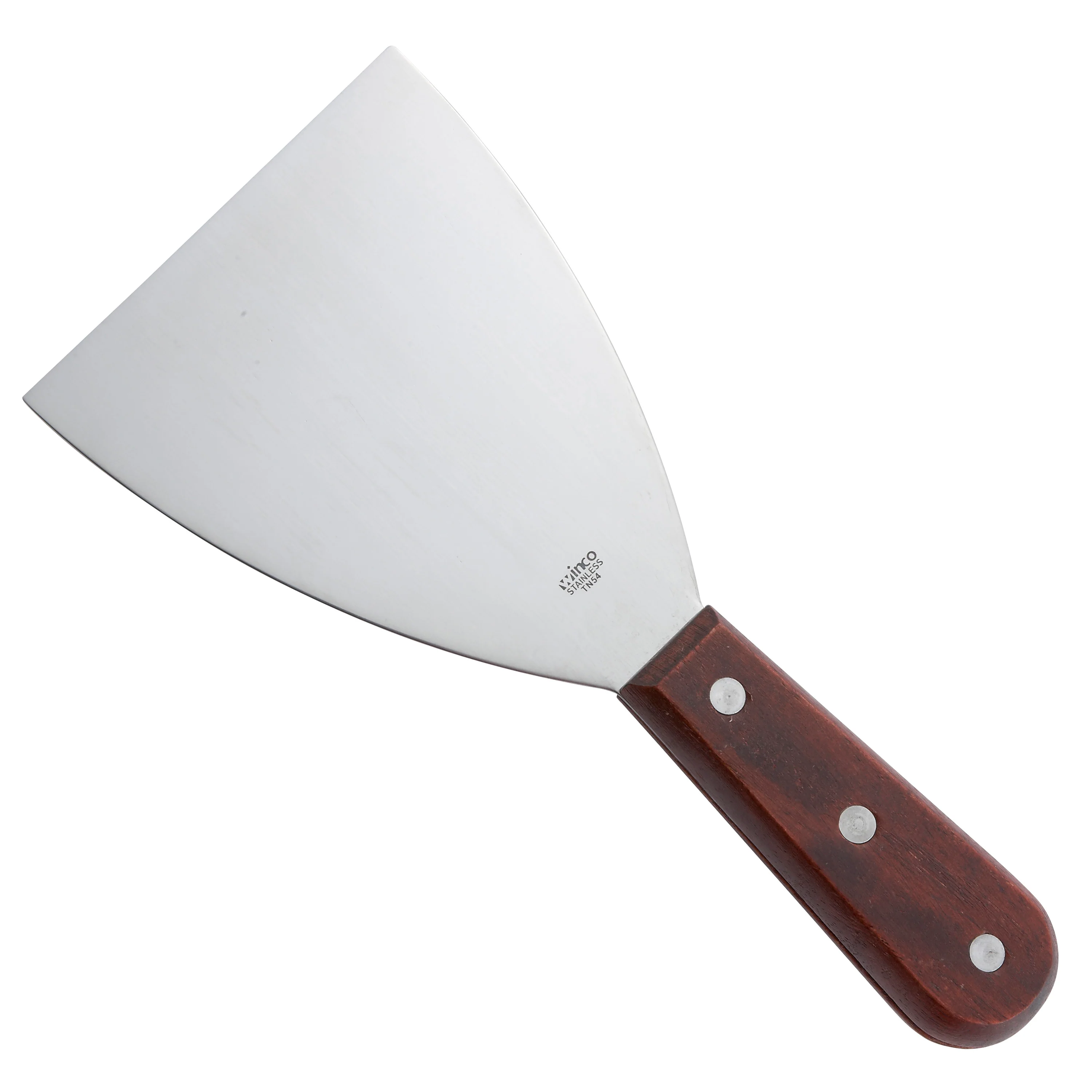 Winco TN54 4-7/8 Inch Blade Grill Scraper Wooden Handle Stainless Steel - Image 2