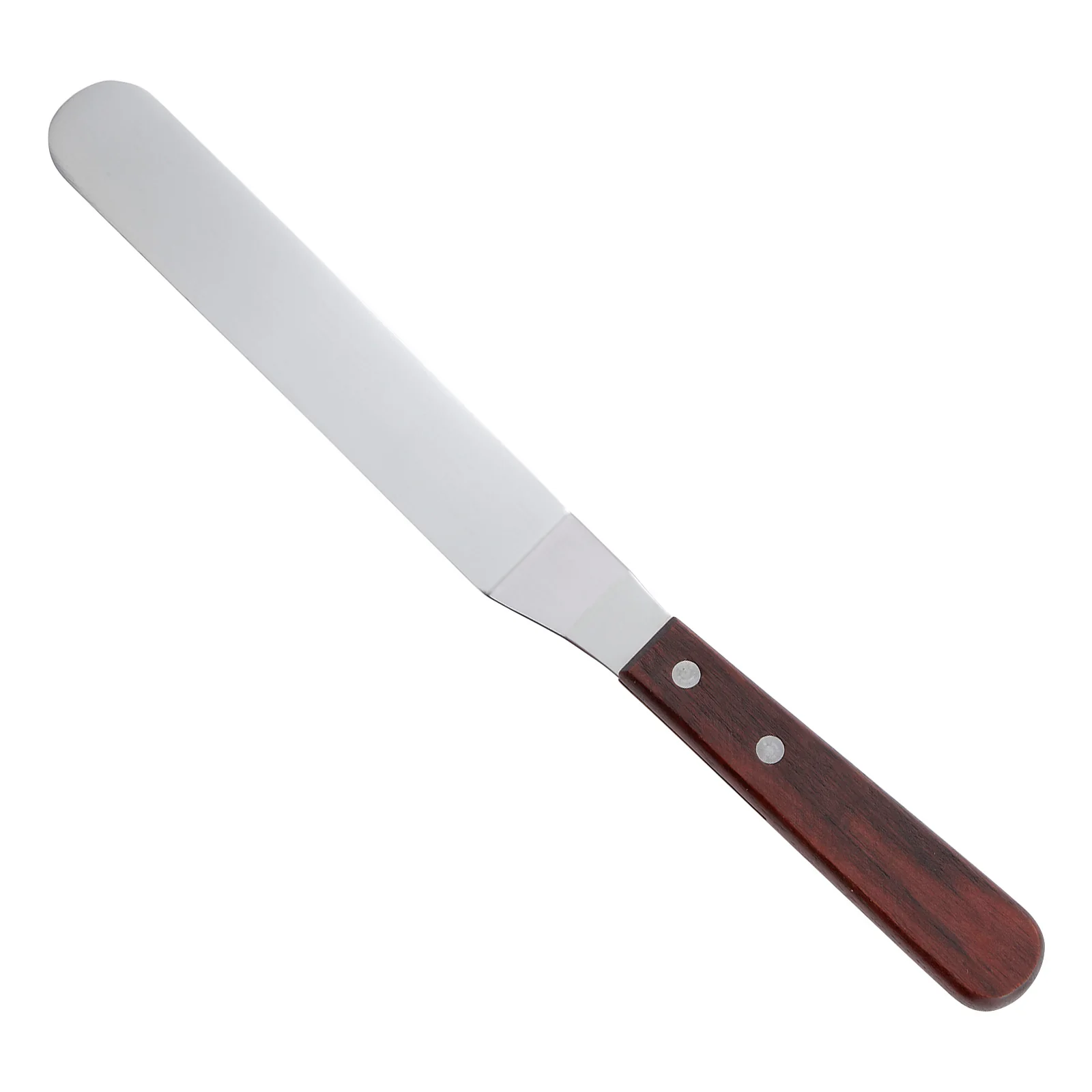 Winco TOS-7 6-1/2 Inch Offset Spatula Wood Handle Satin Finish Stainless Steel - Image 2