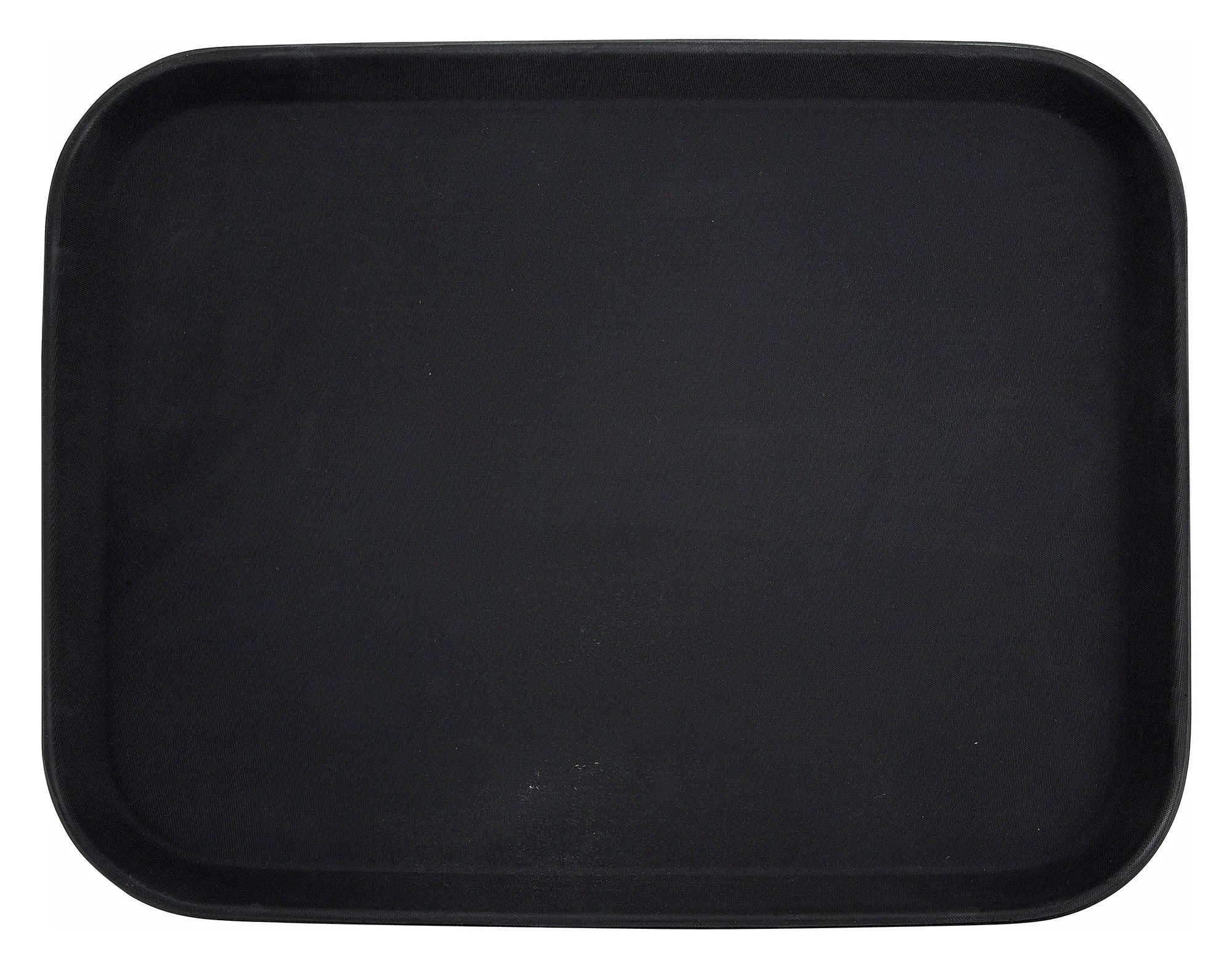 Winco TRH-1418K 14 Inch Plastic Non-Skid Easy-Hold Serving Tray Black - Image 2