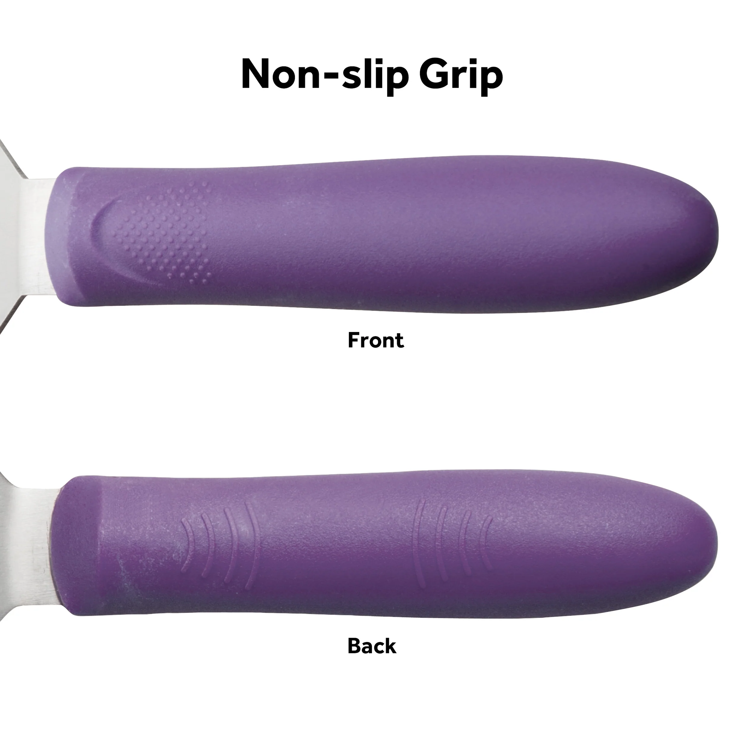 Winco TWP-31P 3-5/8 Inch x 1-1/4 Inch Stainless Steel Sandwich Spreader with Polypropylene Purple Handle - Image 2