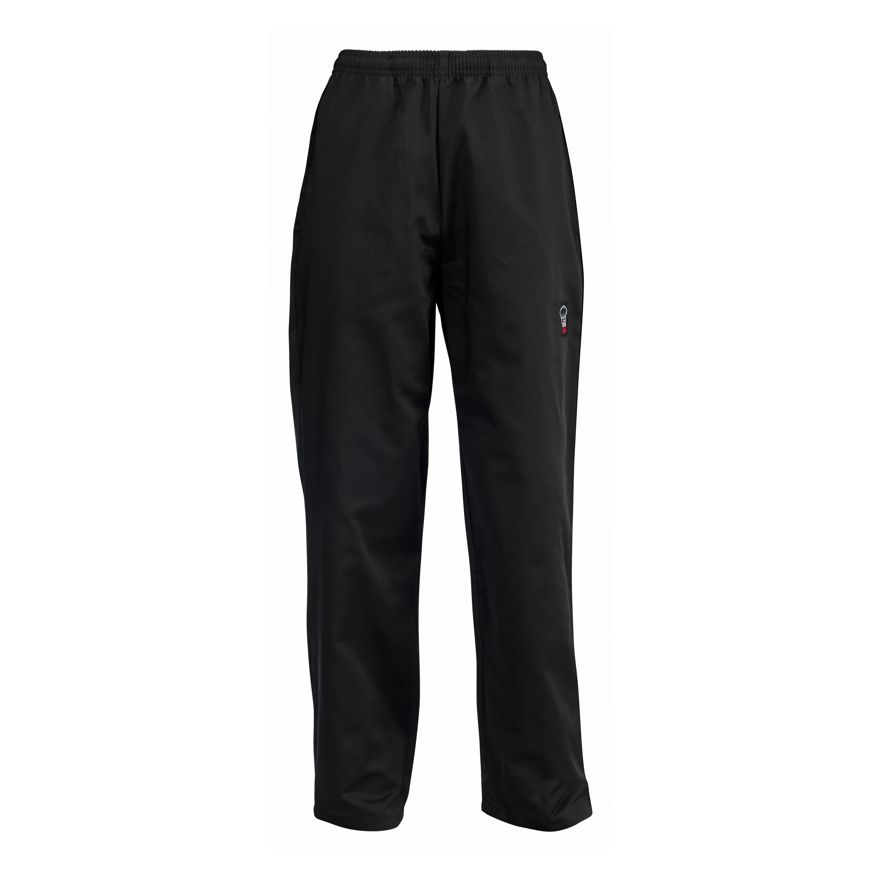Winco UNF-2KXXL 2XL Newbury Chef Pants Black Relaxed Fit with Drawstring - Image 2