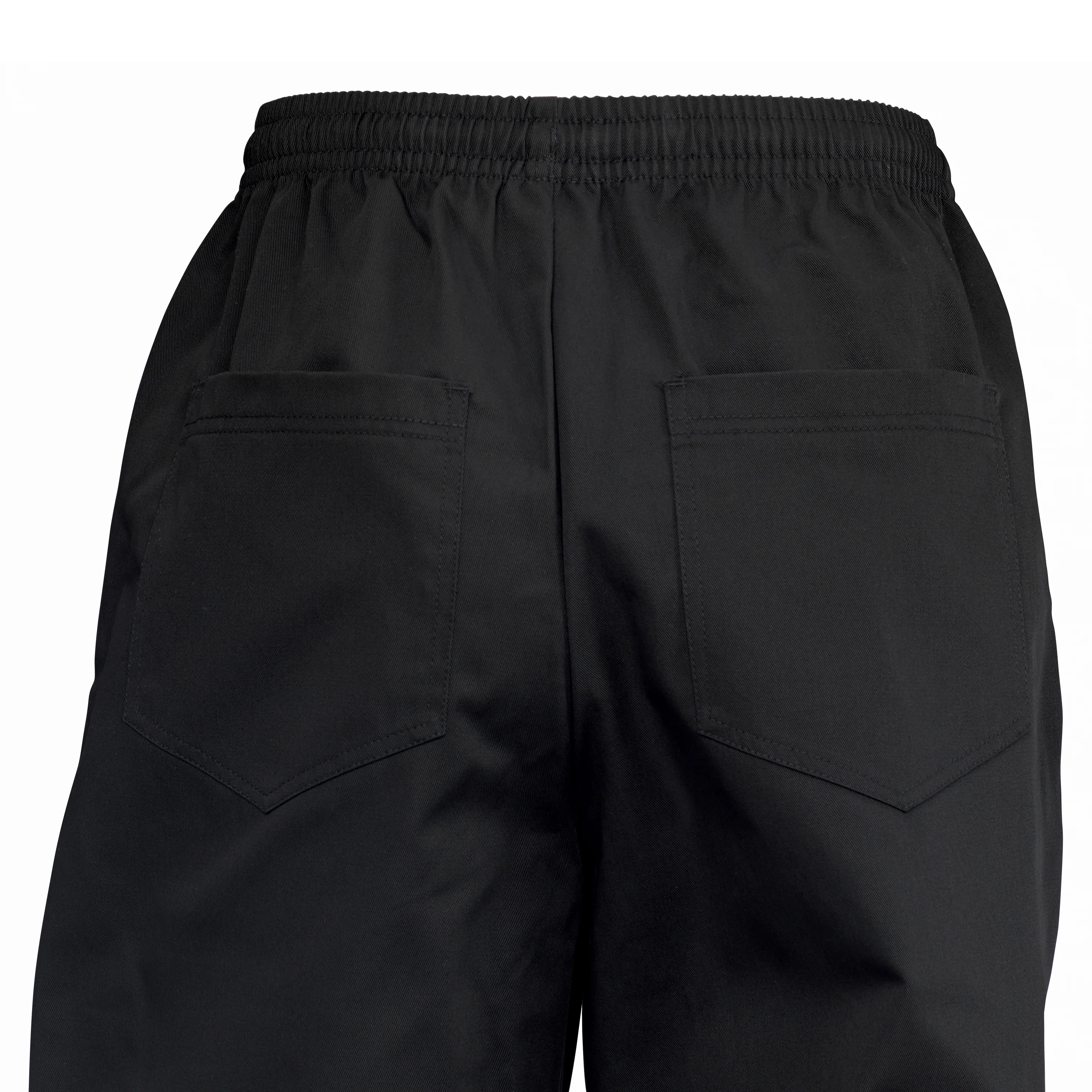 Winco UNF-2KXXL 2XL Newbury Chef Pants Black Relaxed Fit with Drawstring - Image 3