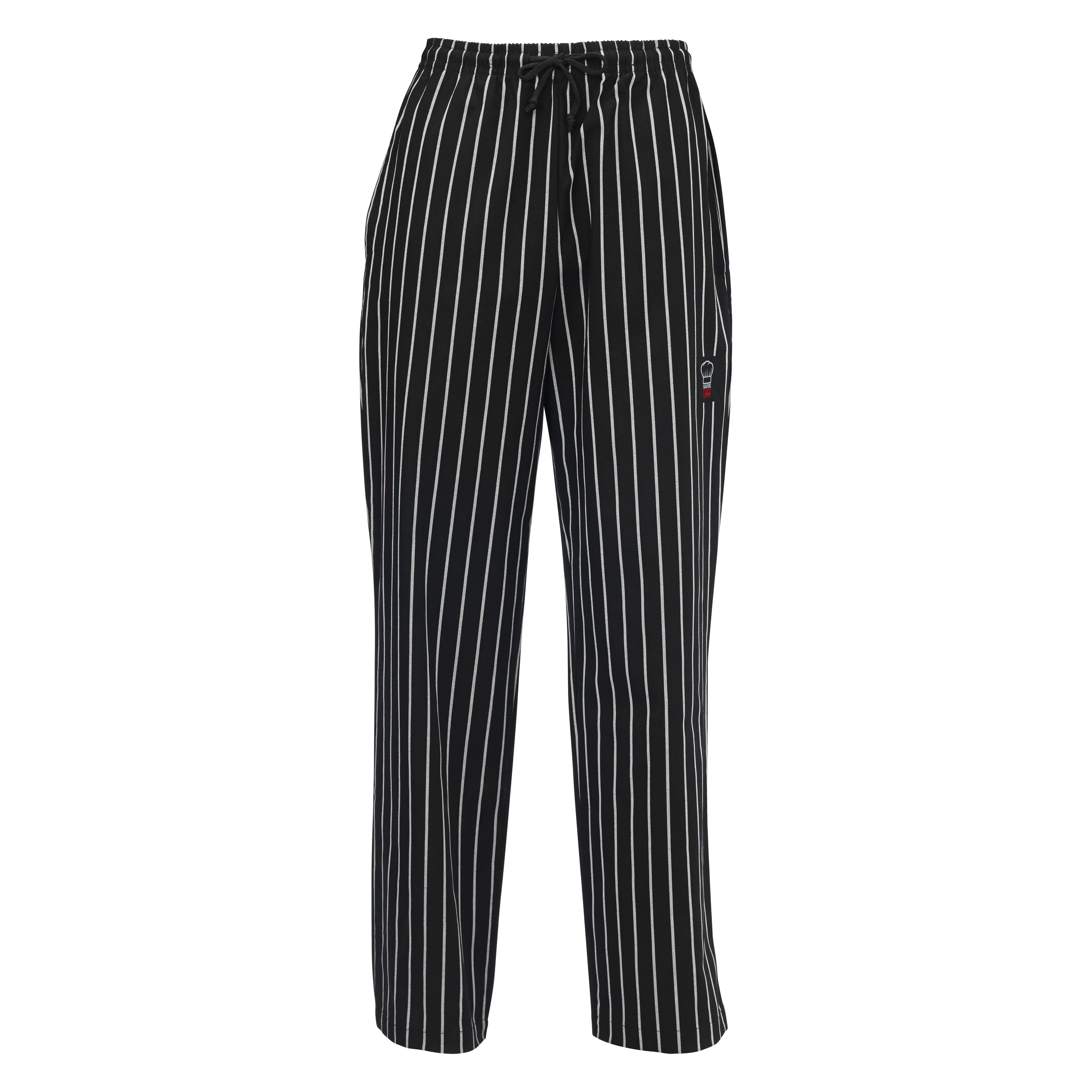 Winco UNF-3CM Medium Chef Pants Relaxed Fit Elastic Waistband and Drawstring