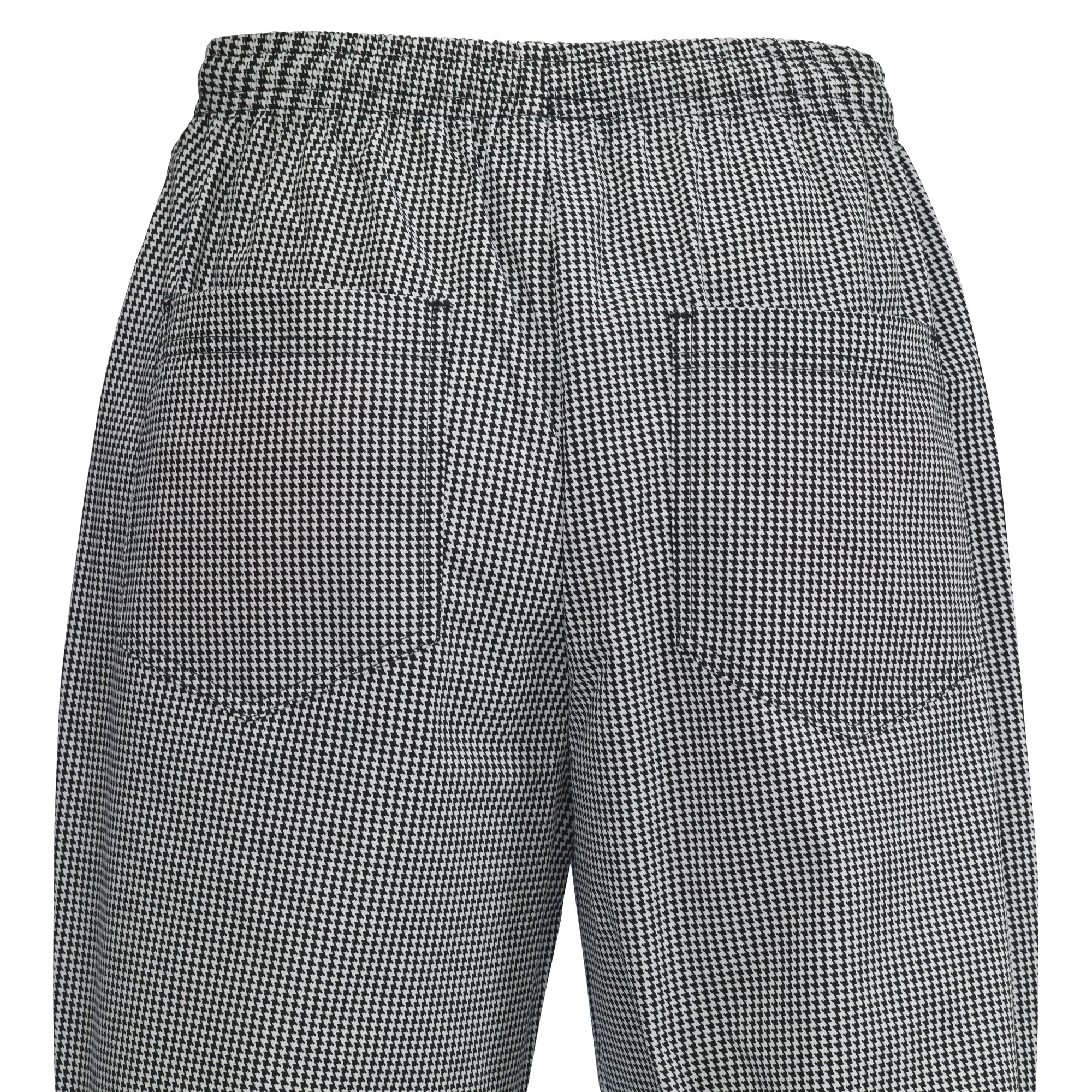 Winco UNF-4KXL XL Newbury Chef Pants Elastic Waistband Houndstooth Poly-Cotton - Image 3