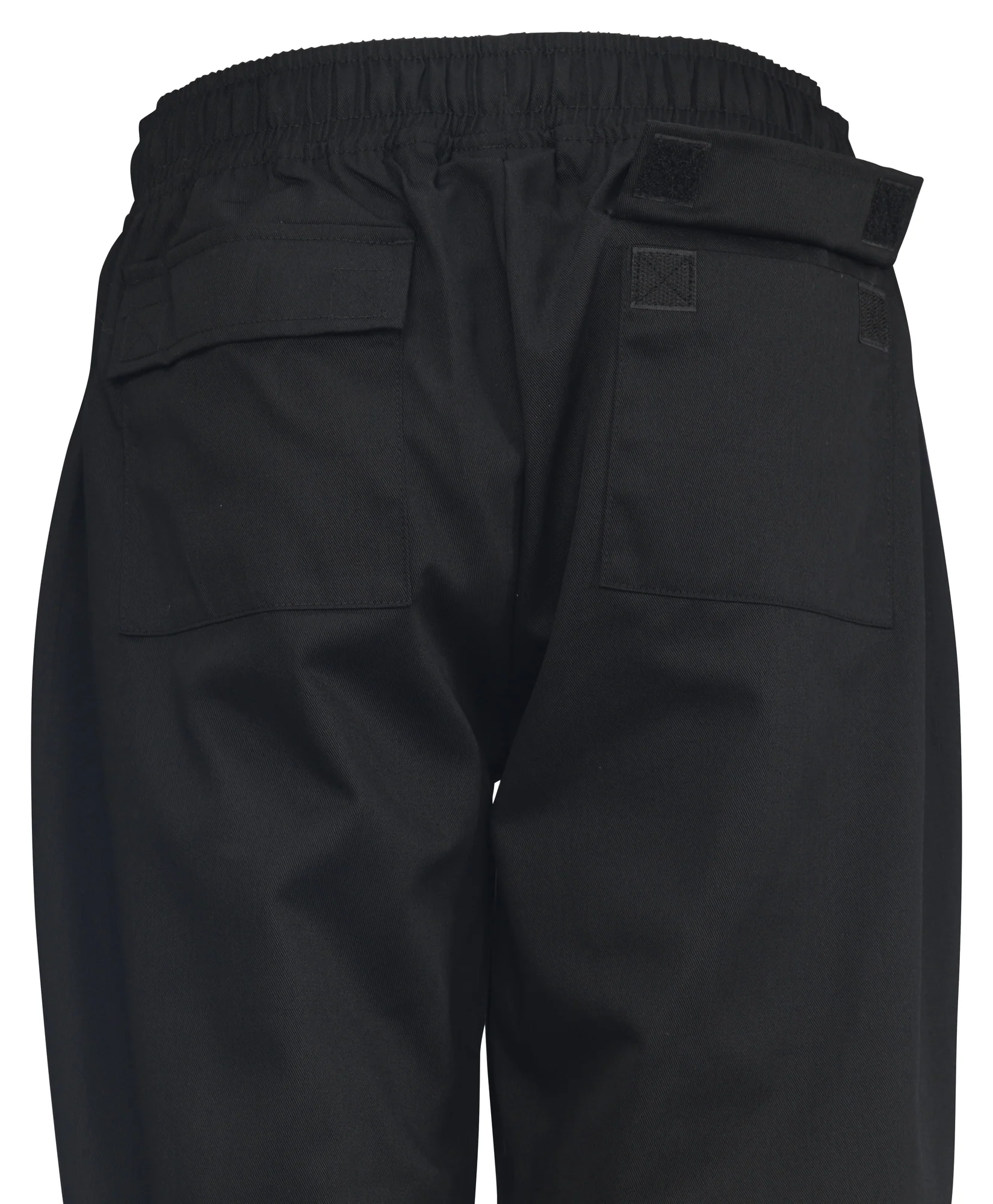 Winco UNF-8KM Medium Women's Chef Pants Elastic Waistband Drawstring Black - Image 3