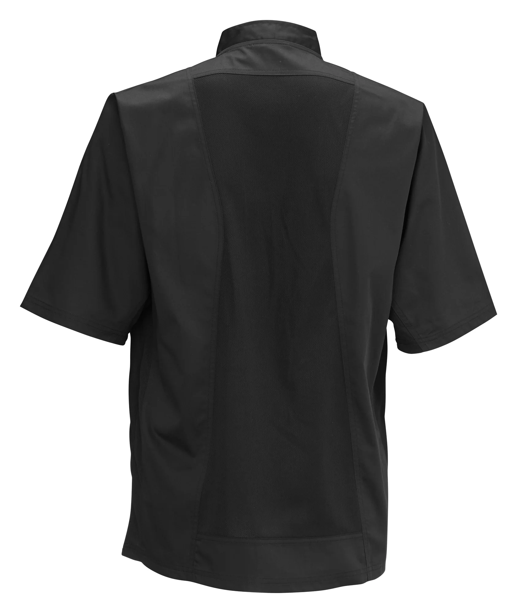 Winco UNF-9KXXL Cook's Shirt Tapered Fit Black with Chest and Thermometer Pockets - Image 3