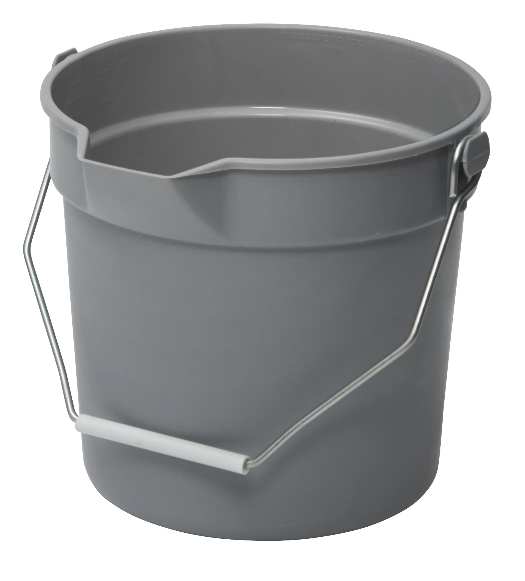 Winco UPP-10G 10 Qt Utility Pail with Pour Spout Molded Graduations Gray Plastic