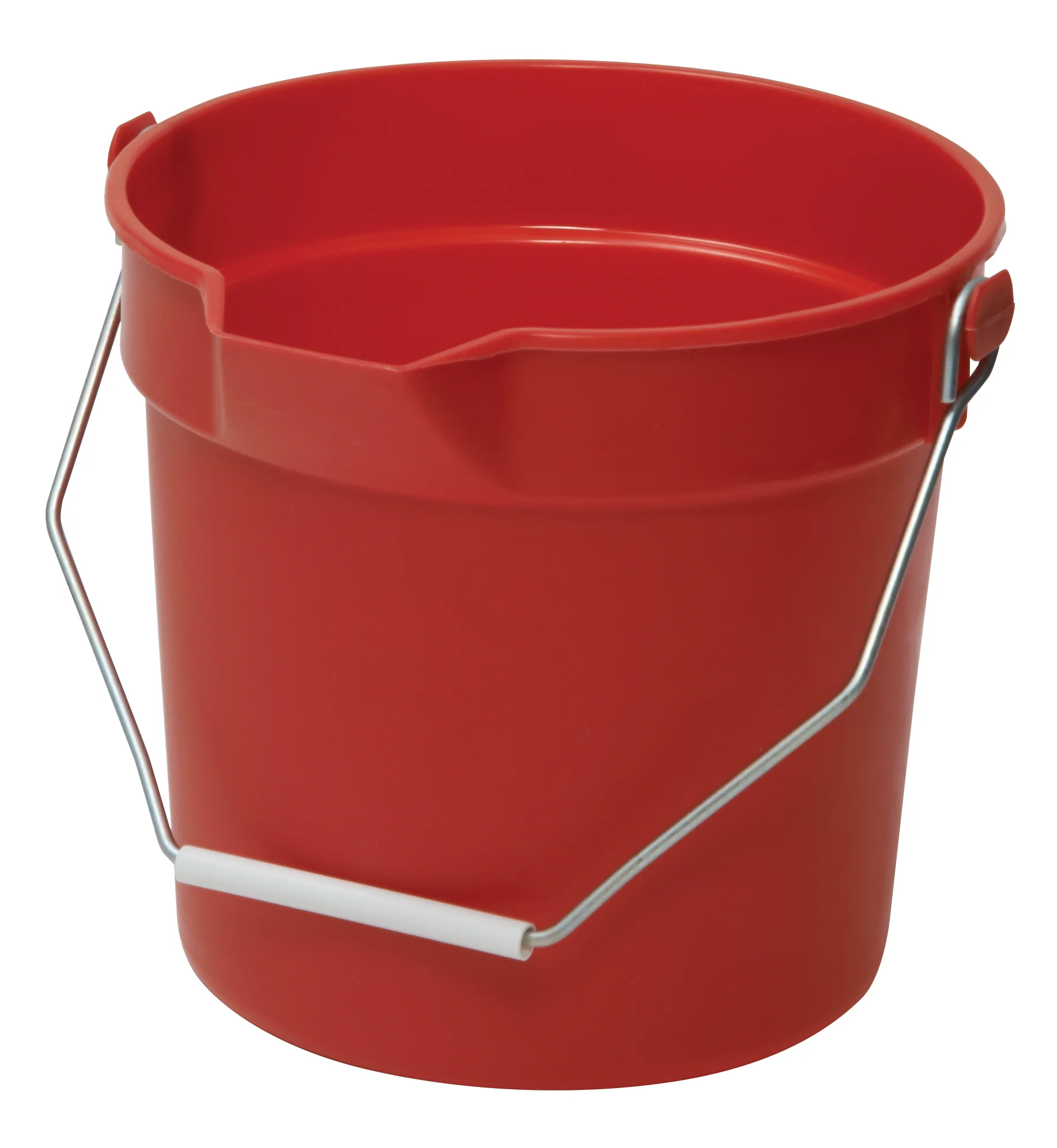 Winco UPP-10R 10 Quart Bucket Red Plastic with Pour Spout and Graduations - Image 3