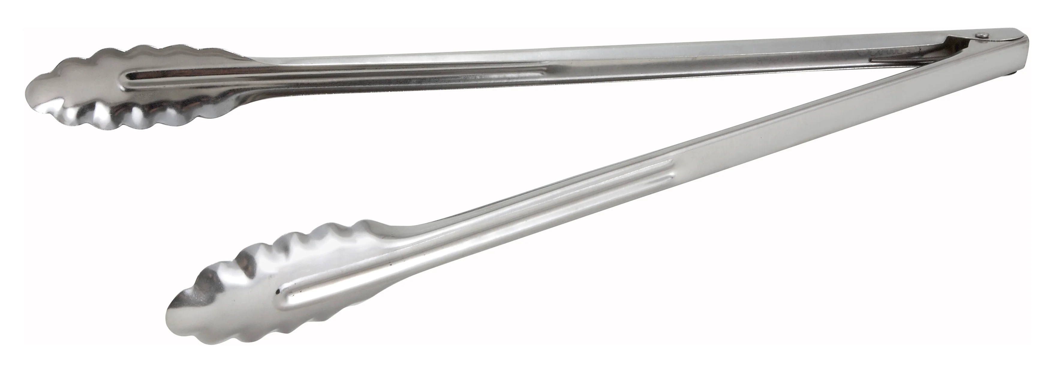 Winco UT-16LT 16-Inch Utility Tongs Coiled Spring Scalloped Edge Stainless Steel - Image 2