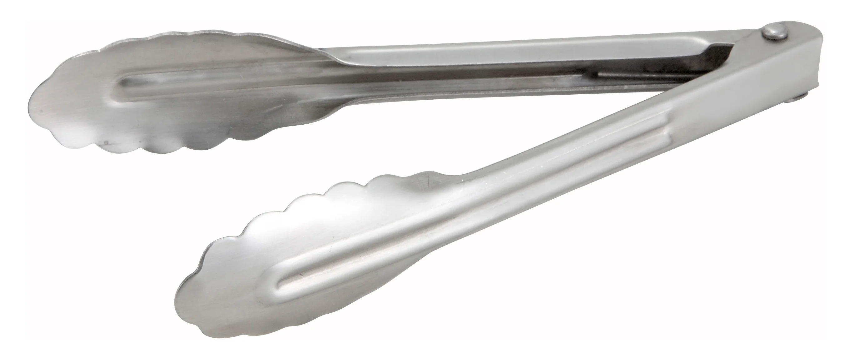 Winco UT-7 7 Inch Utility Tongs Coiled Spring Heavyweight Stainless Steel - Image 2