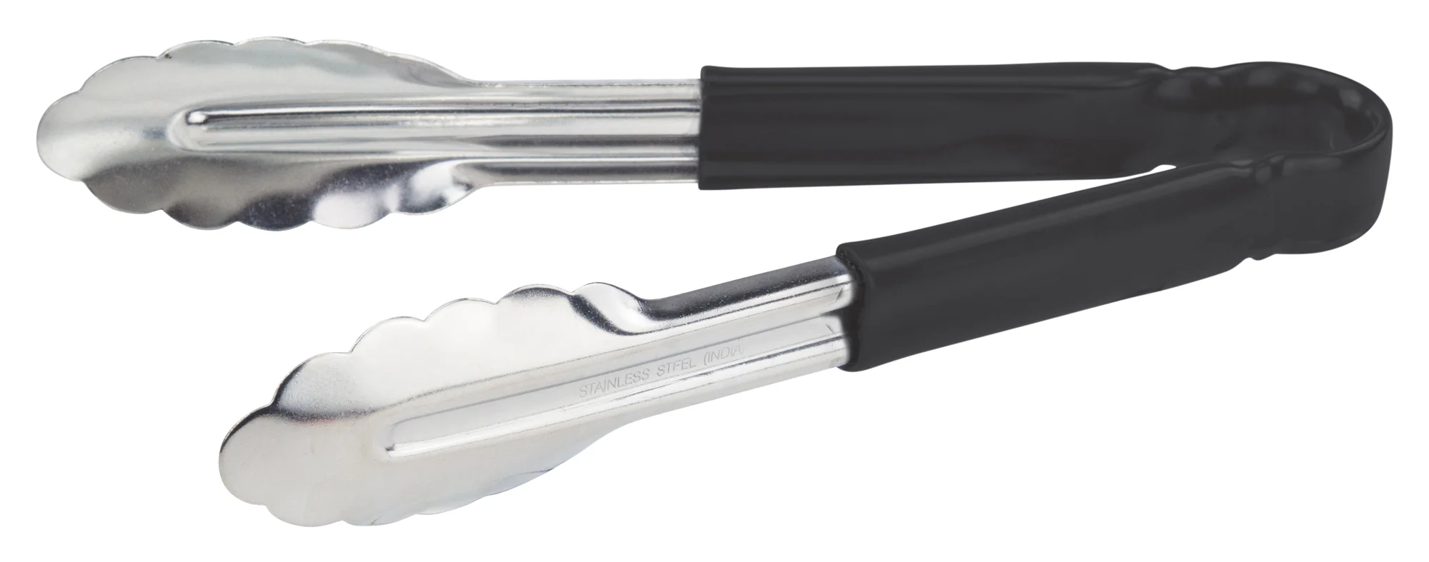 Winco UT-9HP-K 9 Inch Utility Tongs for Cold Food Service Black Plastic Handle Stainless Steel - Image 2