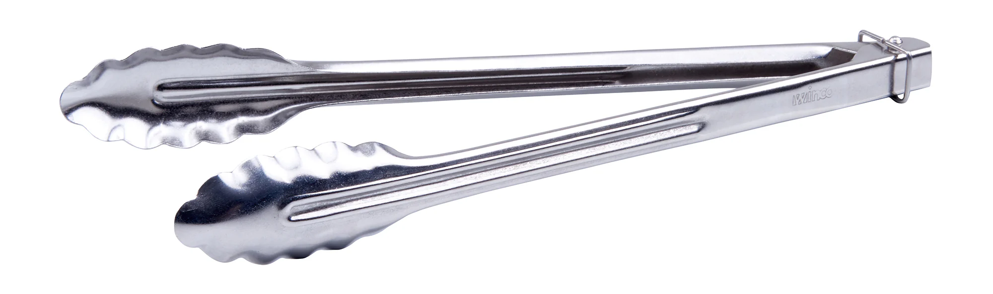 Winco UTLK-12 12 Inch Utility Tongs With Locking Ring Stainless Steel - Image 2