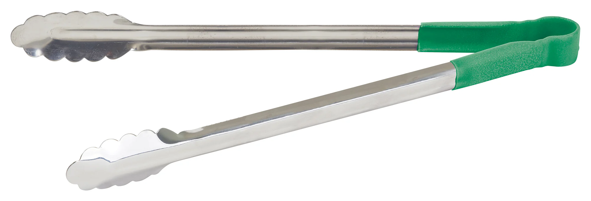 Winco UTPH-16G 16 Inch Utility Tongs Heat Resistant Polypropylene Green Stainless Steel - Image 3