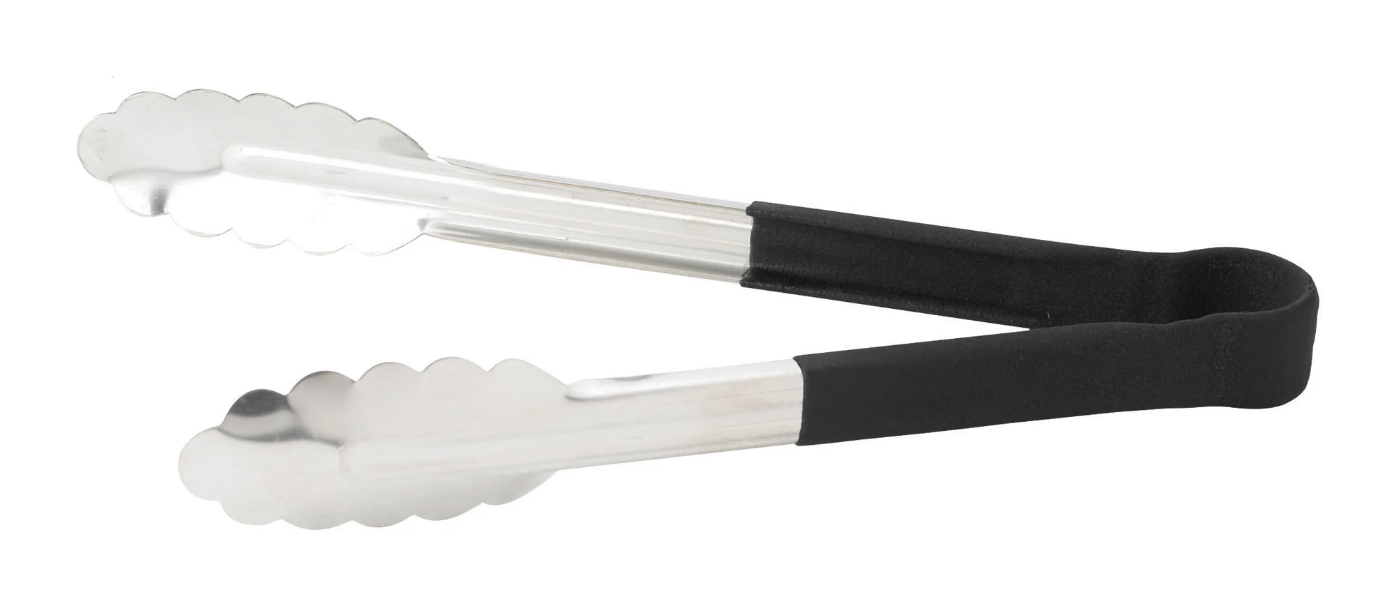 Winco UTPH-9K 9 Inch Utility Tongs Polypropylene Coated Handle Black Stainless Steel - Image 3
