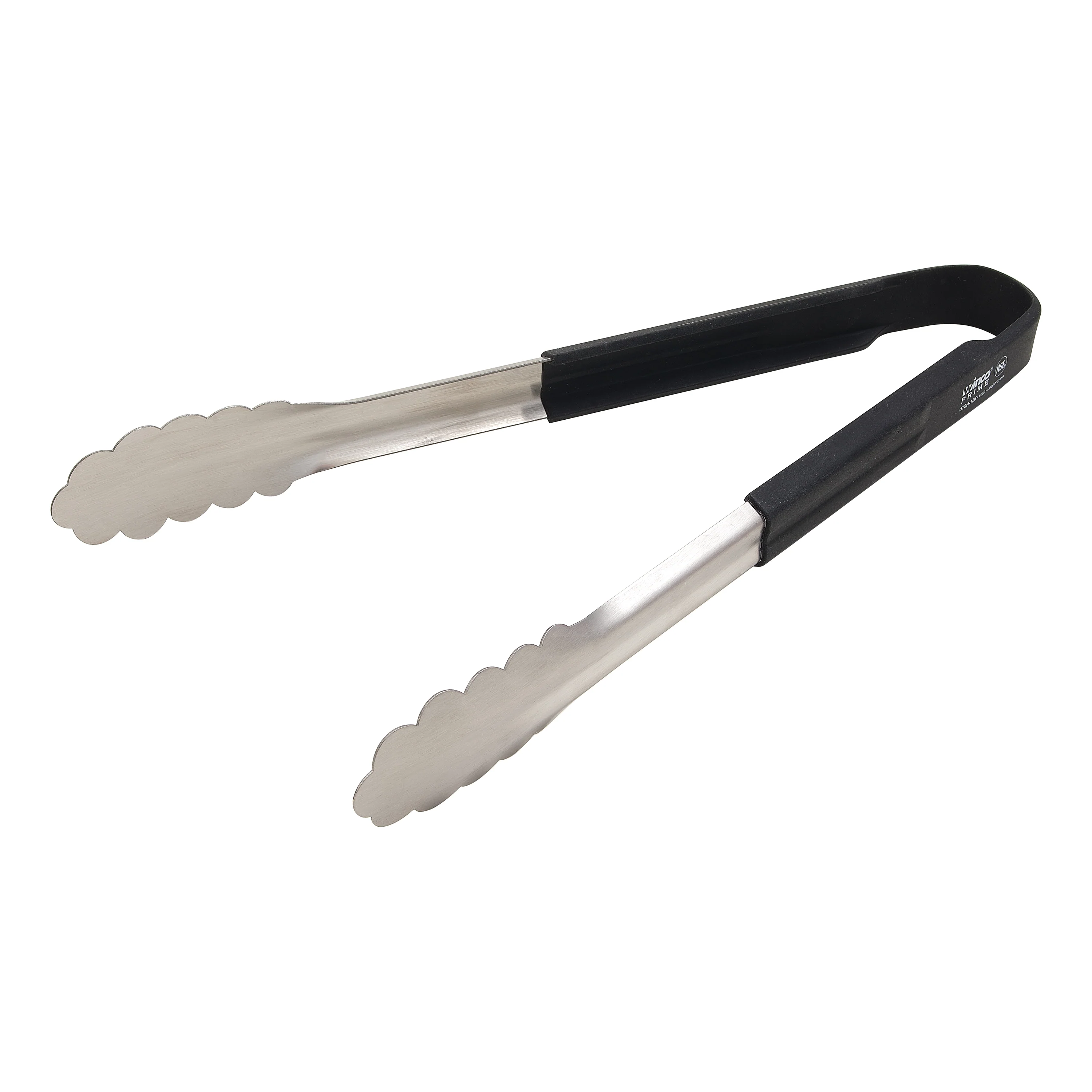 Winco UTSH-12K 12 Inch Utility Tongs with Black Silicone Handle Stainless Steel - Image 3