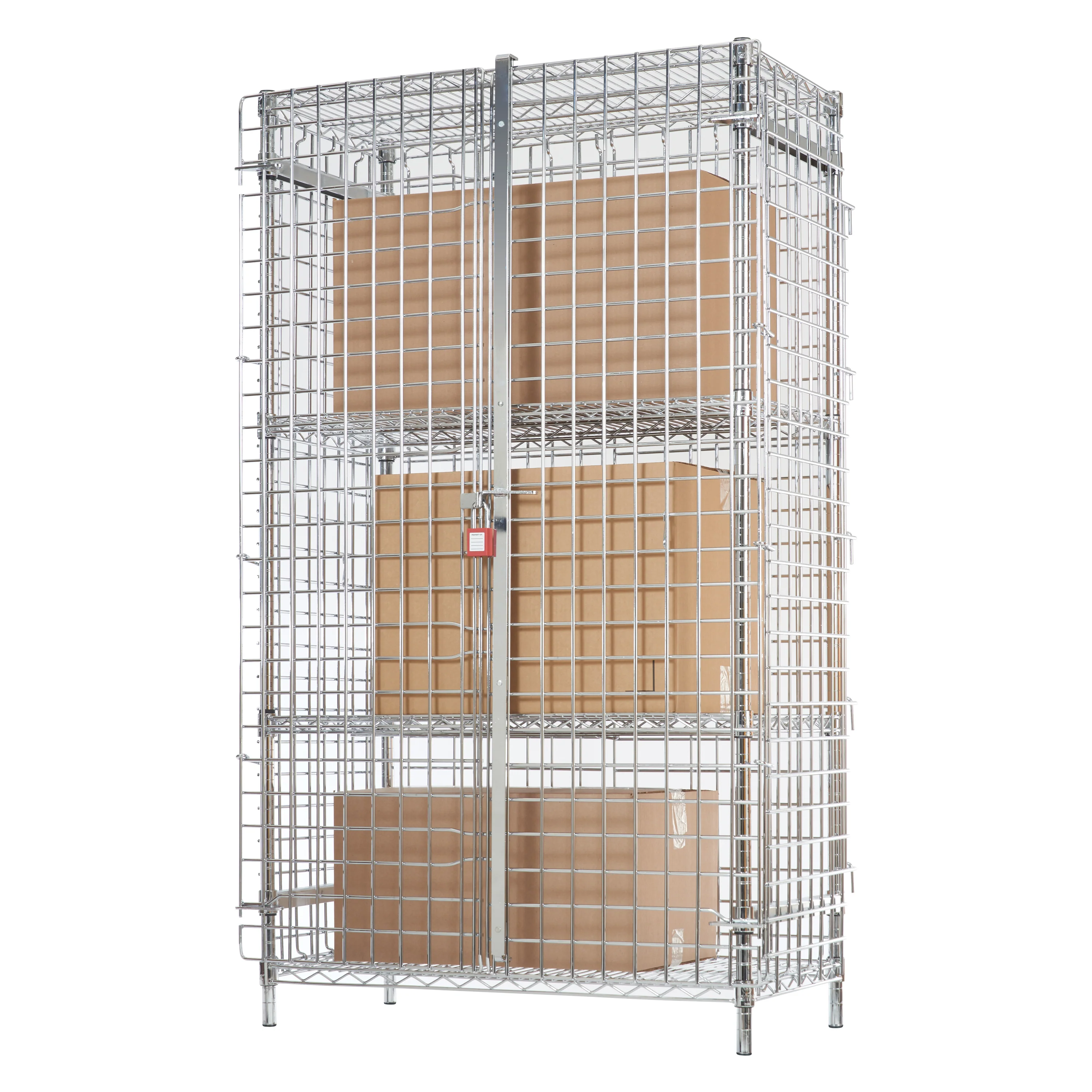 Winco VCG-1848 48 Inch Wire Security Cage Chrome Plated NSF Approved - Image 2