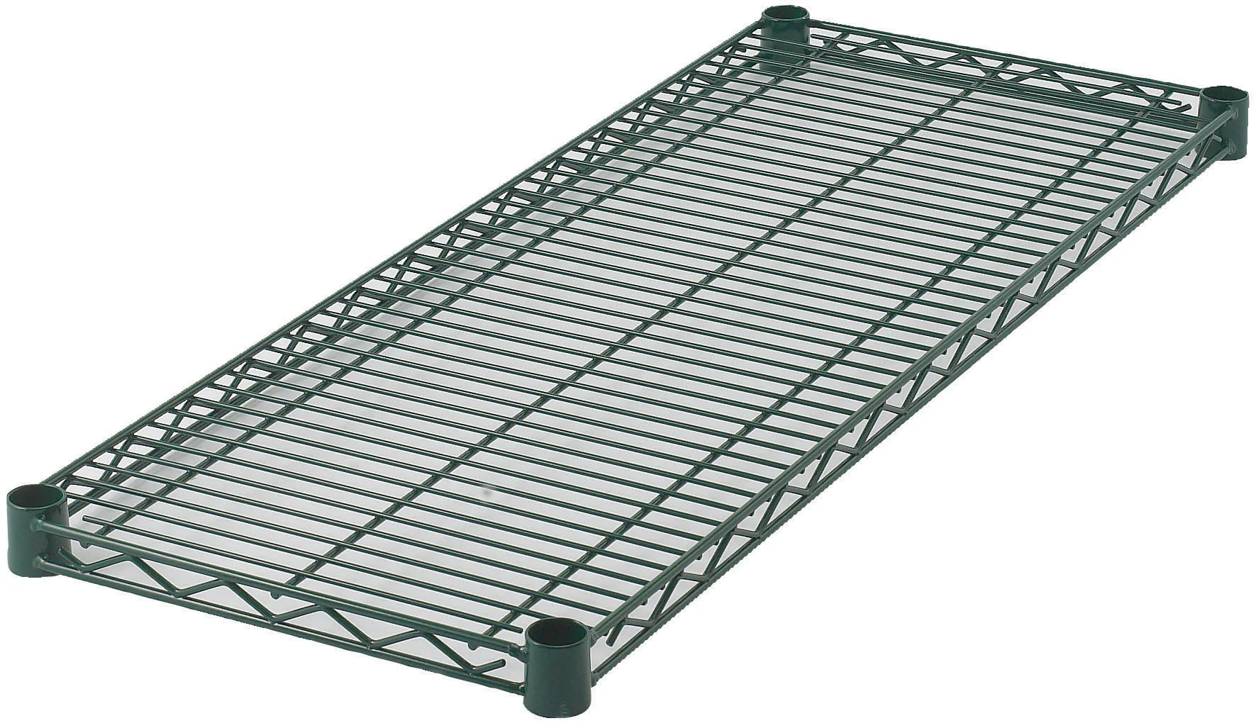 Winco VEX-1460 60 Inch Shelf Includes 4 Sleeve Clips Wire Epoxy Coated Green - Image 2