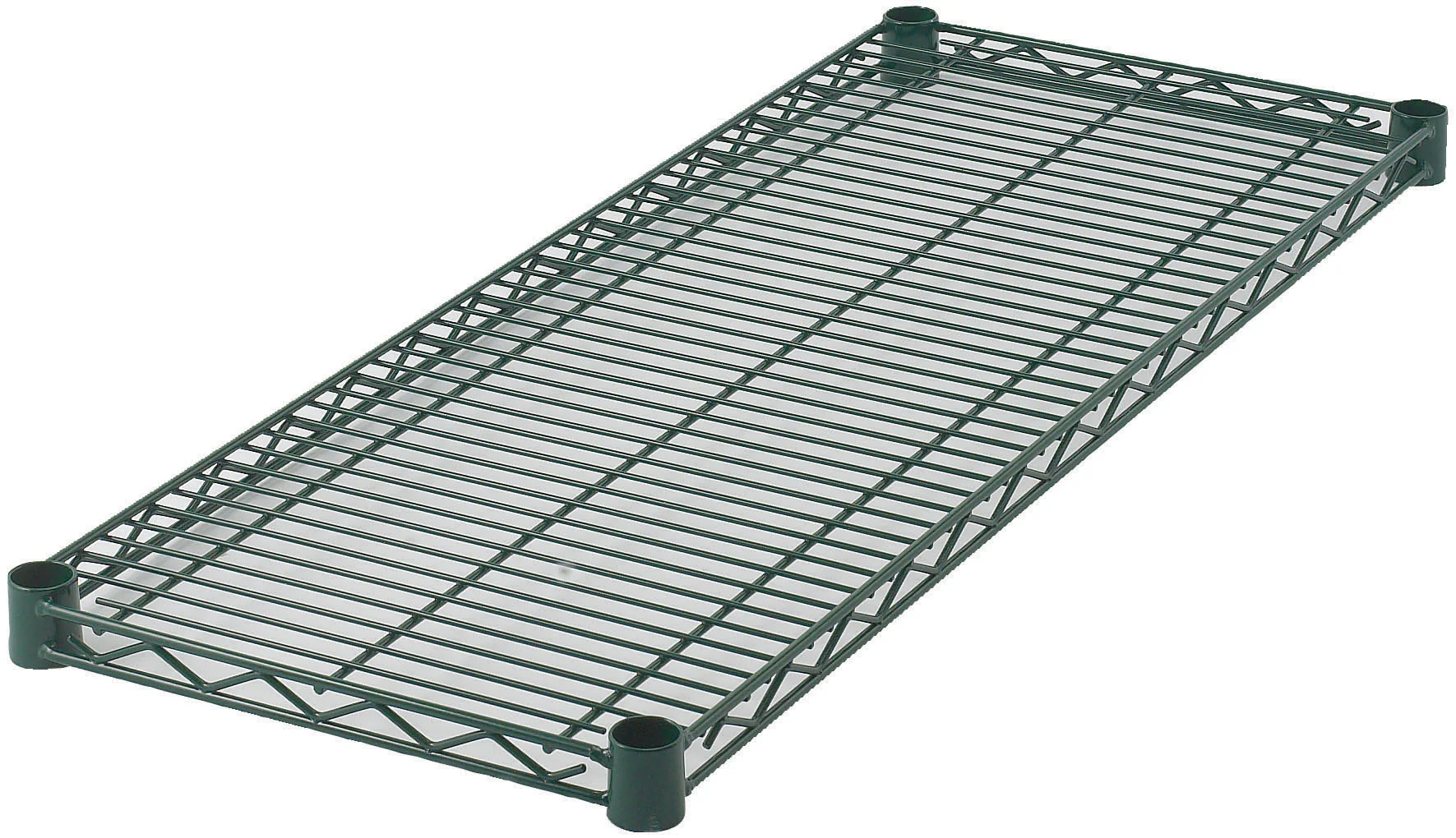 Winco VEX-1472 72 Inch Shelf with 4 Sleeve Clips Wire Epoxy Coated Green - Image 2