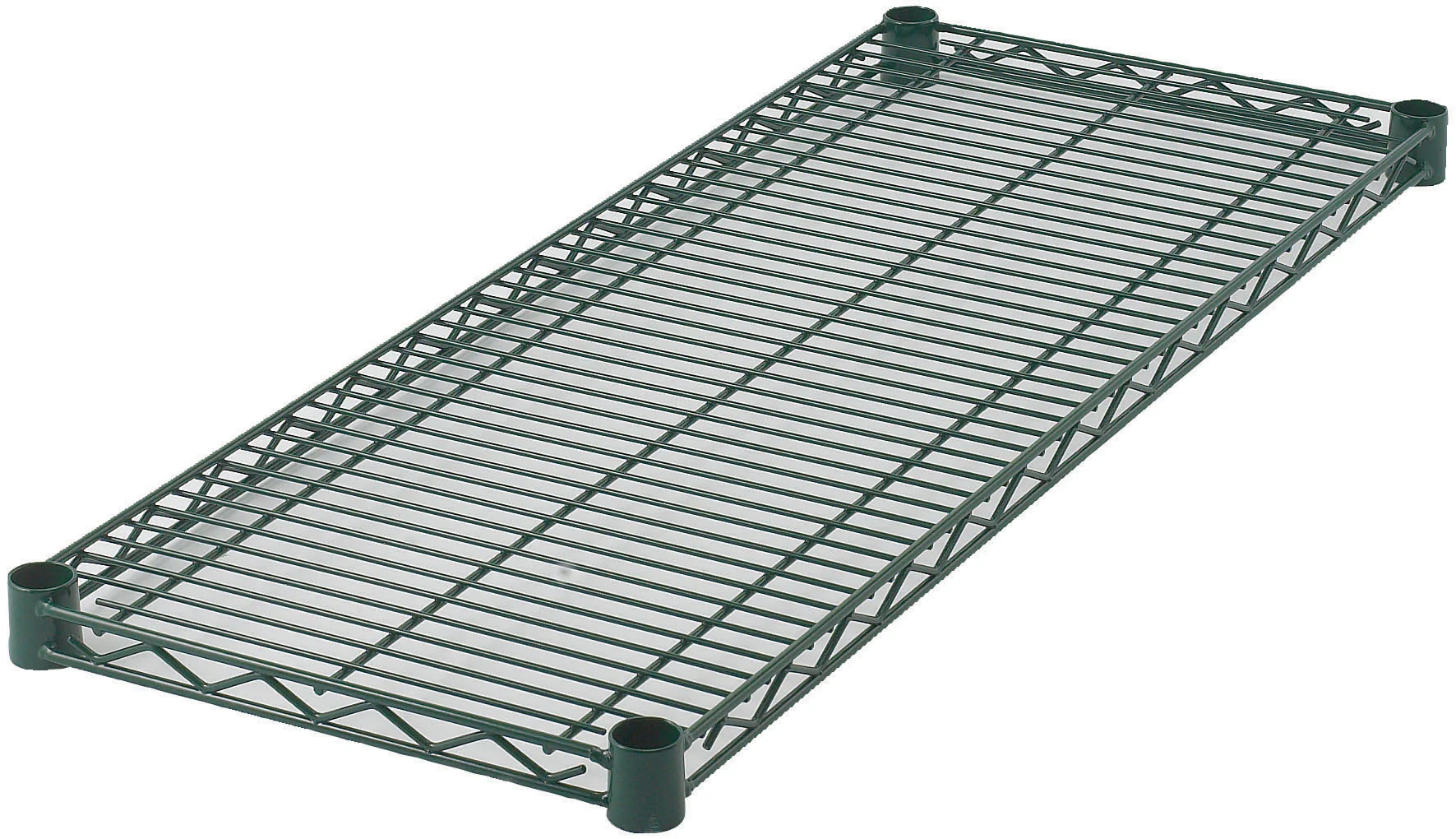 Winco VEX-1824 24 Inch Wire Shelf with 4 Sleeve Clips Epoxy Coated Green